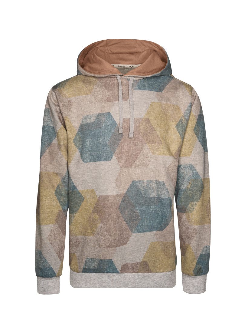 Trigema Sweatshirt TRIGEMA Hoodie met modieus Allover-print