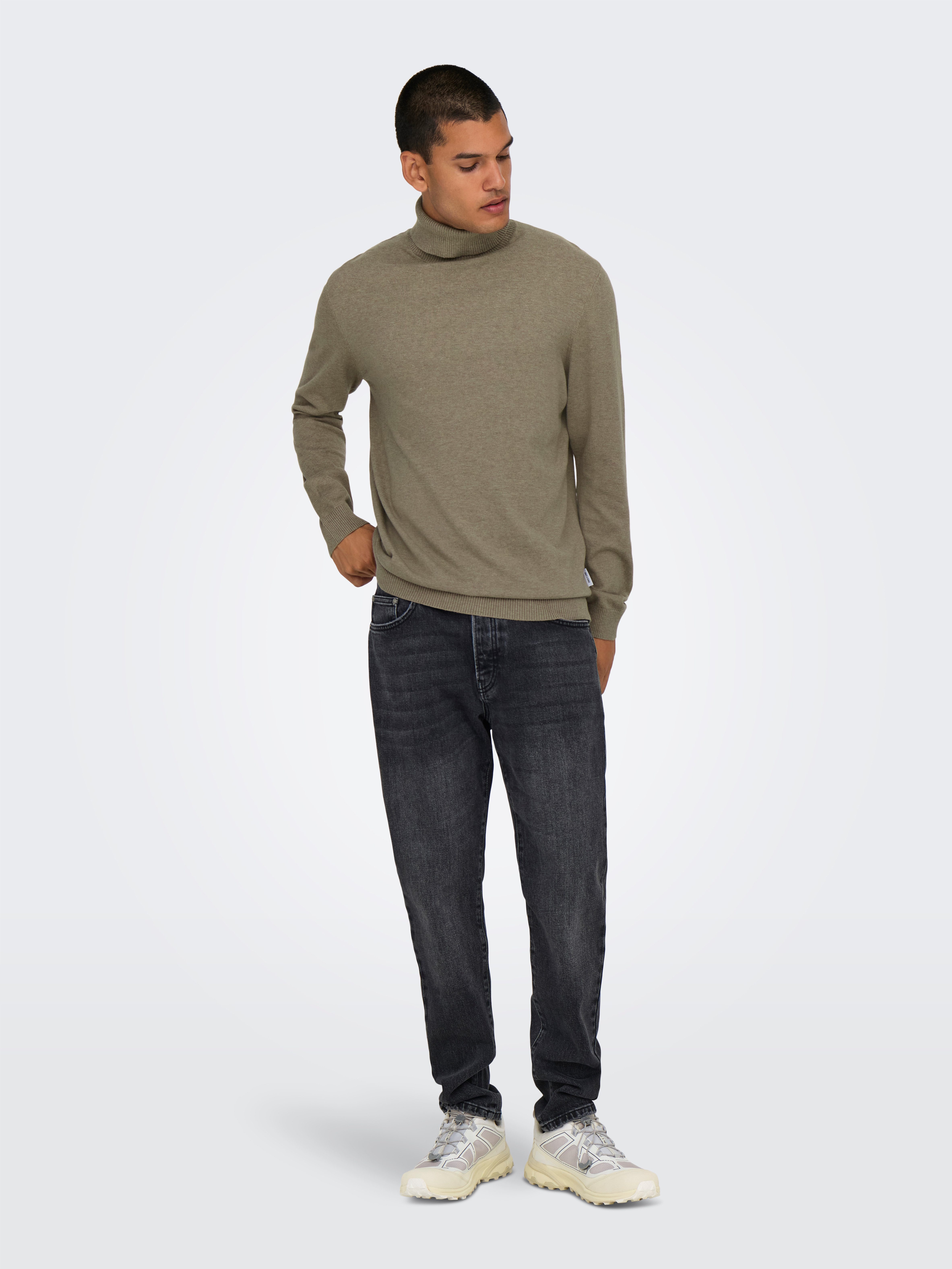 ONLY & SONS Trui met staande kraag ONSLOUI REG 12 MEL ROLL KNIT NOOS