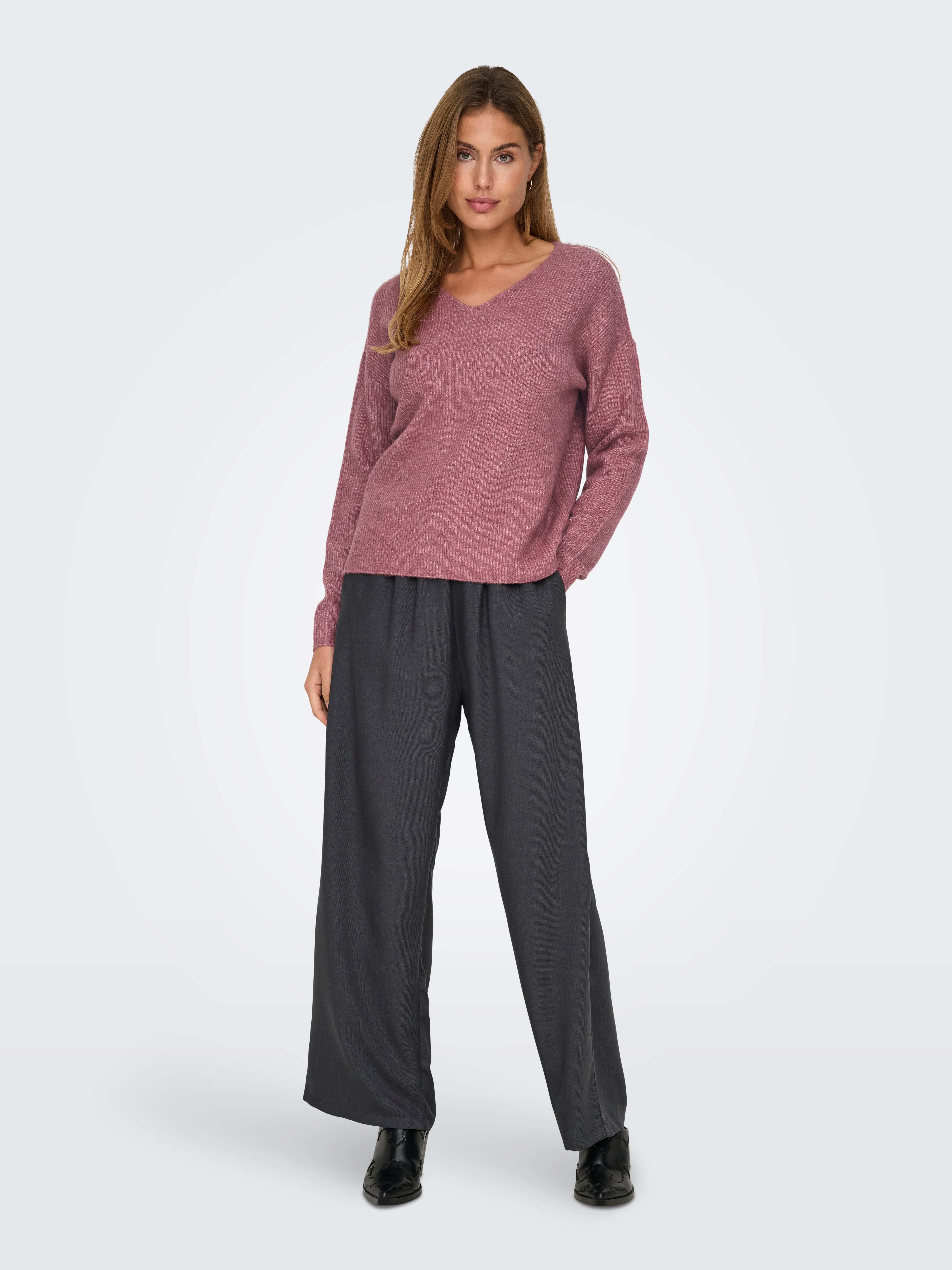 Only Trui met V-hals ONLCAMILLA V-NECK L S PULLOVER KNT NOOS