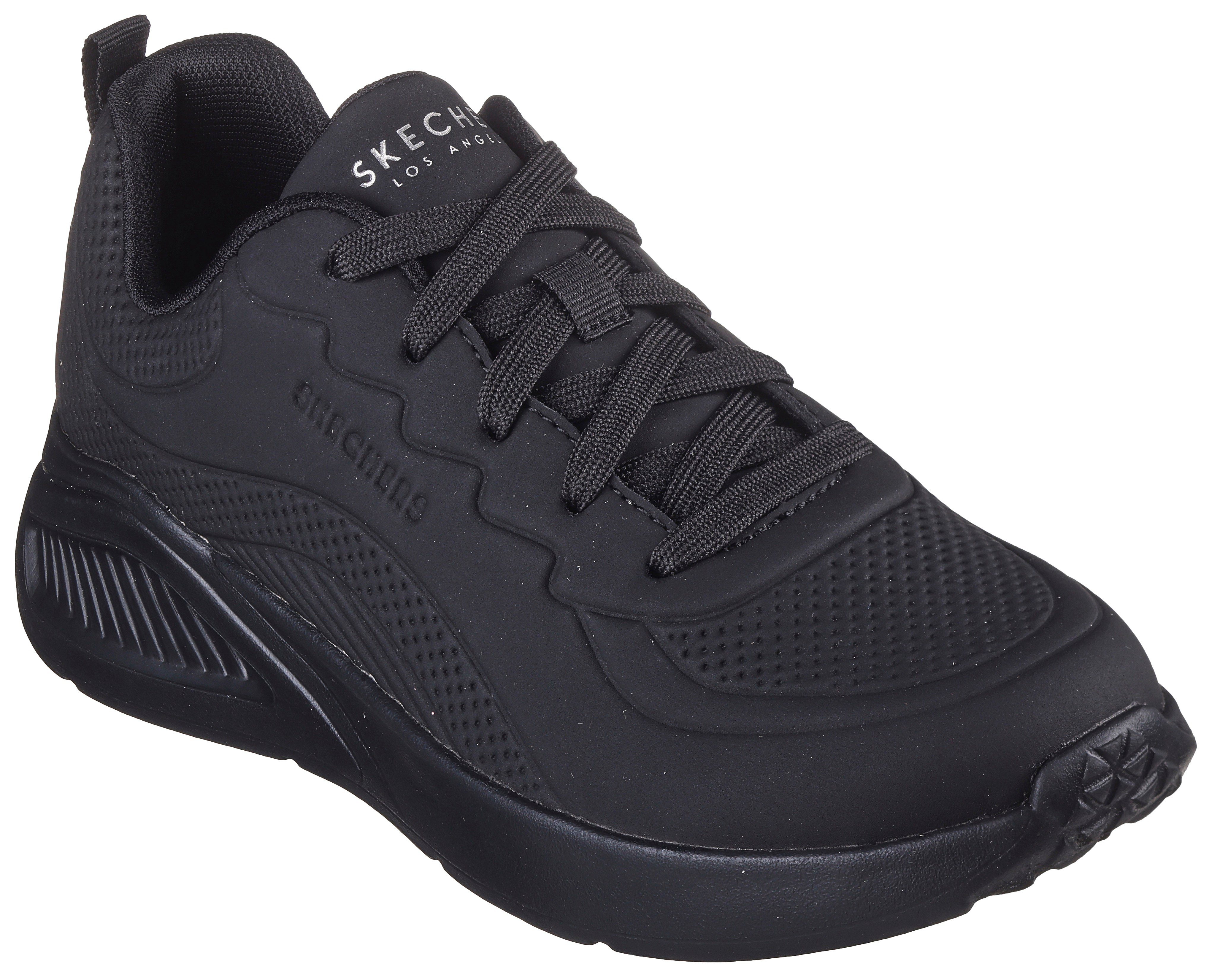 skechers sneakers uno lite- in eenkleurige look zwart