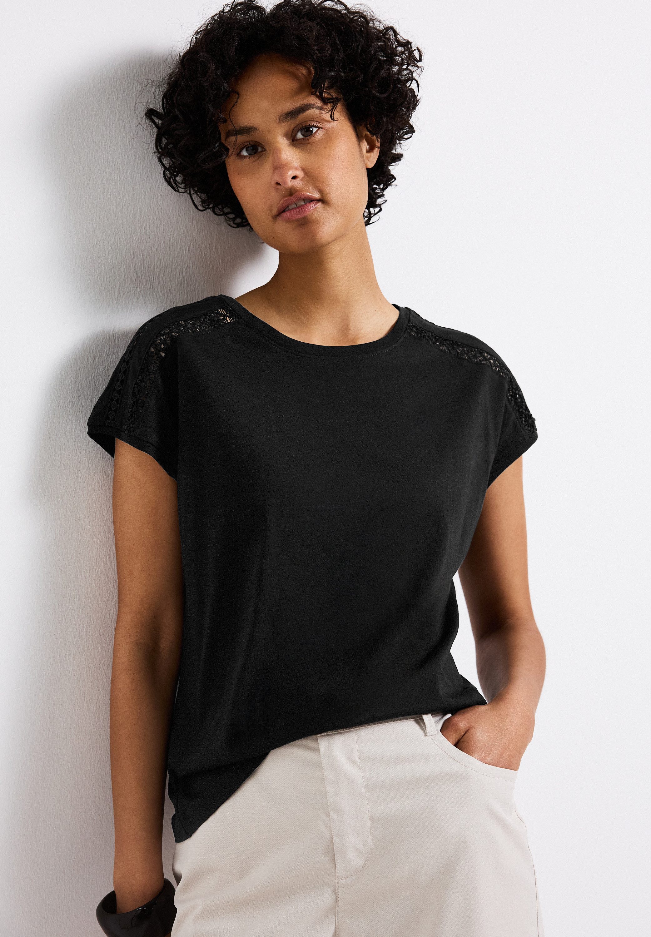 STREET ONE T-shirt met gehaakte details