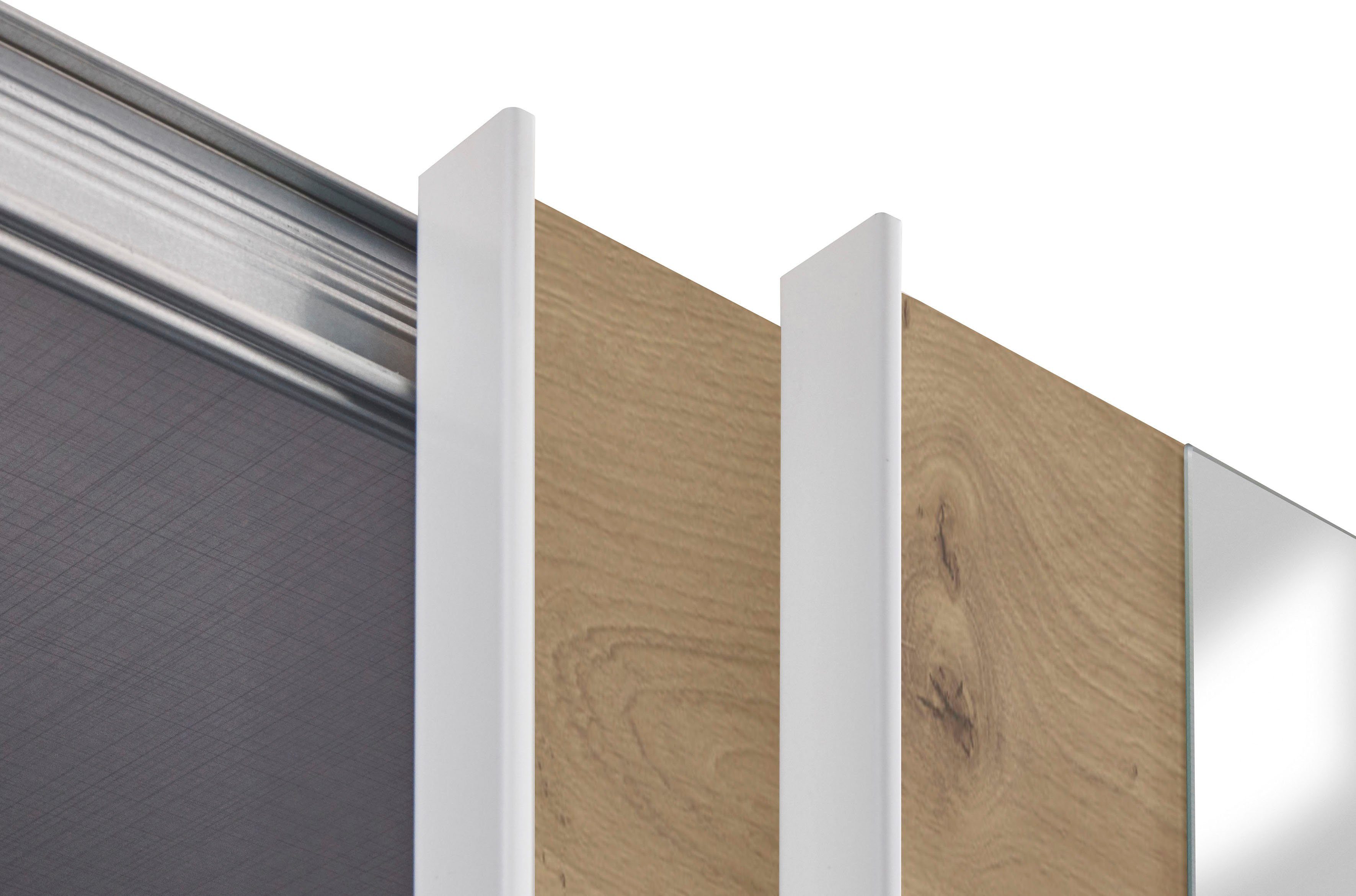 Wimex Zweefdeurkast Norderstedt Inclusief 2 stoffen dozen en 2 extra planken, met glasdeur