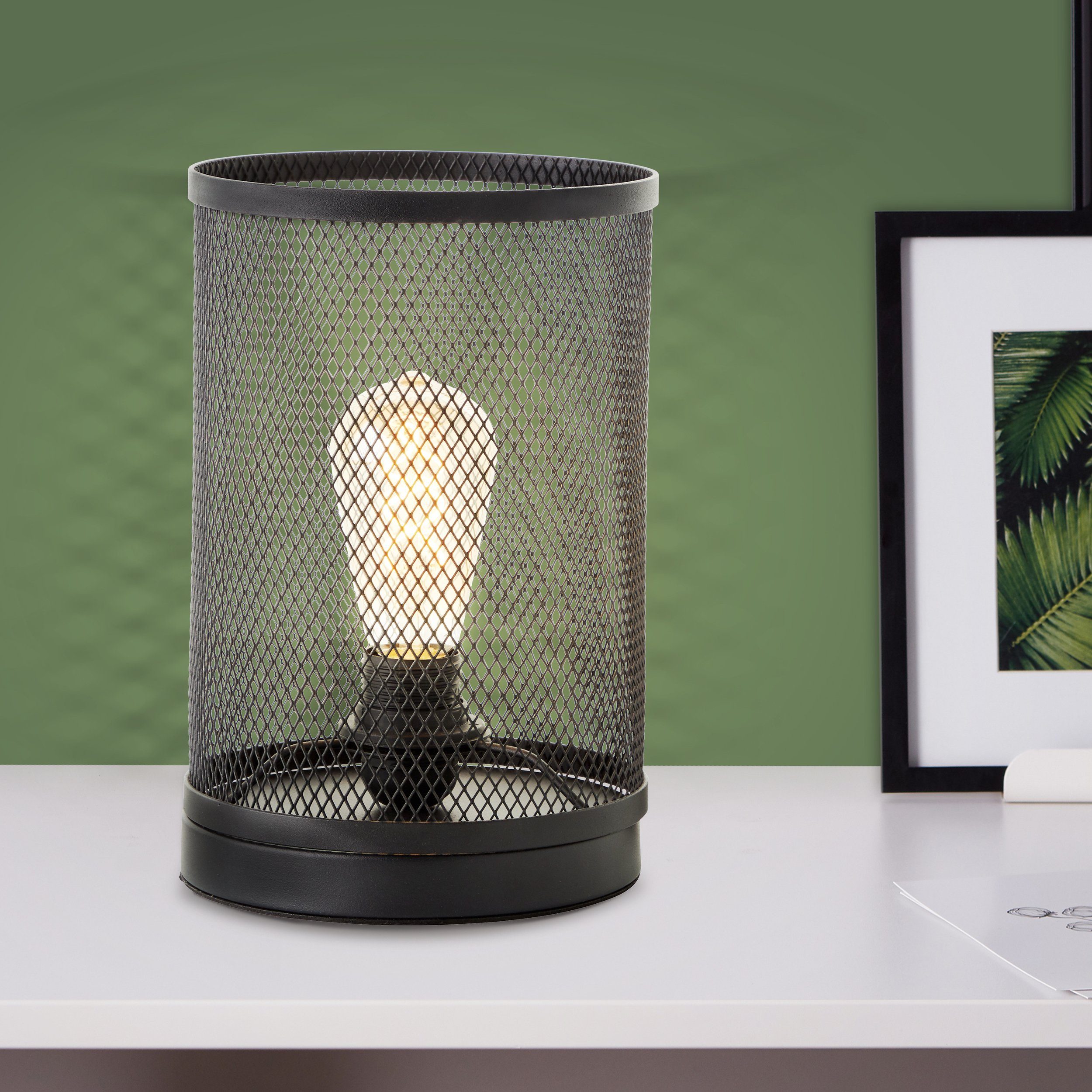 Brilliant Leuchten Tafellamp Maze 28 x 18 cm, e27, metaal, zwart korund