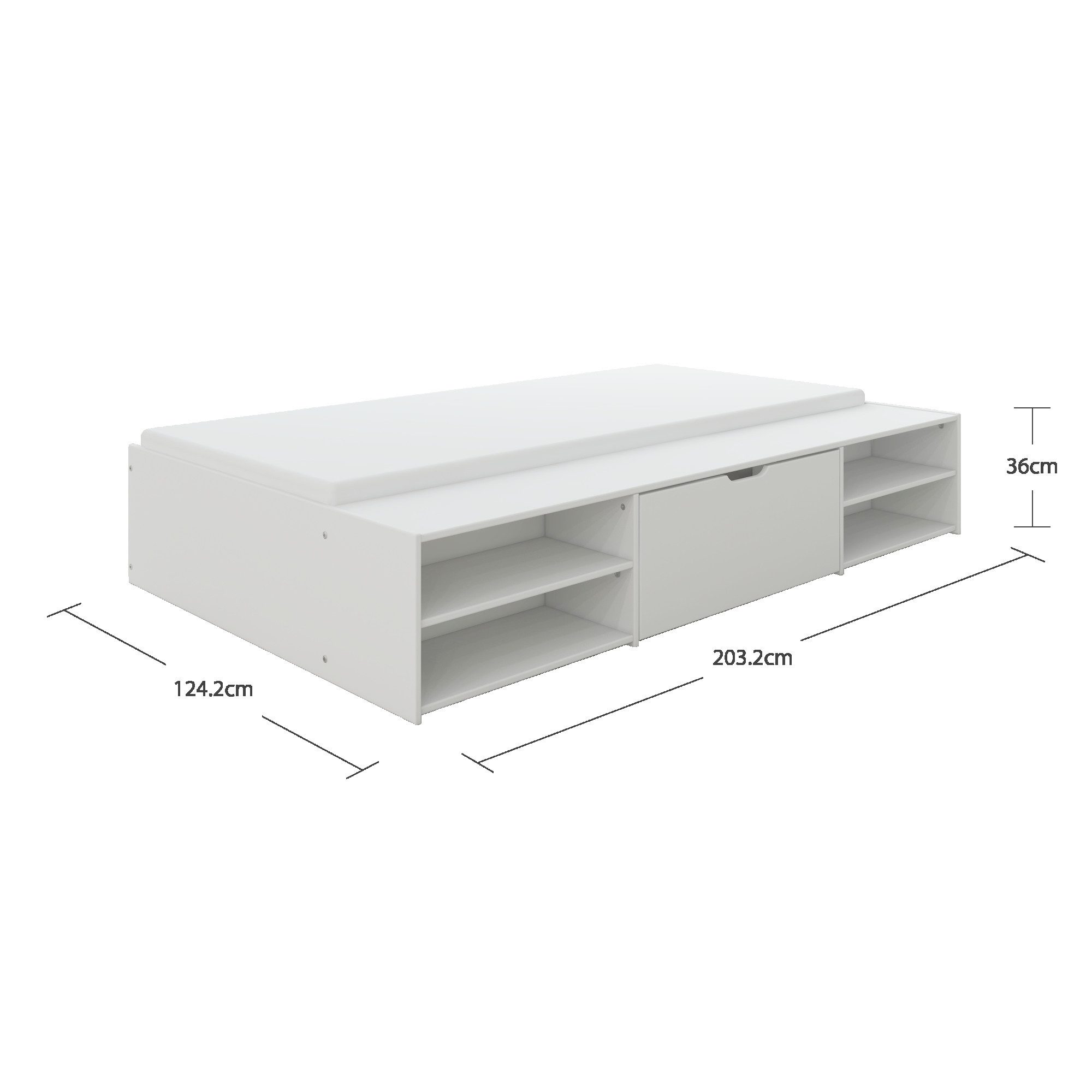 Home affaire Bed Magdala inclusief lattenbodem, veel opbergruimte, brede plank, fsc® gecertificeerd