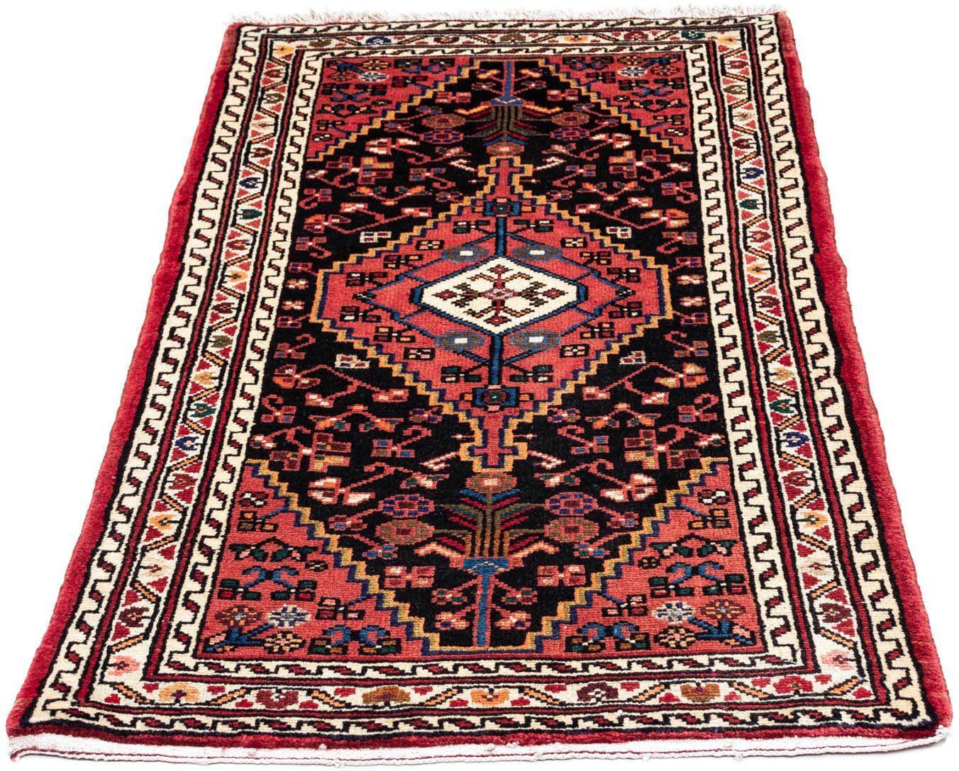 morgenland Wollen kleed Touiserkan medaillon rosso 130 x 90 cm Handgeknoopt