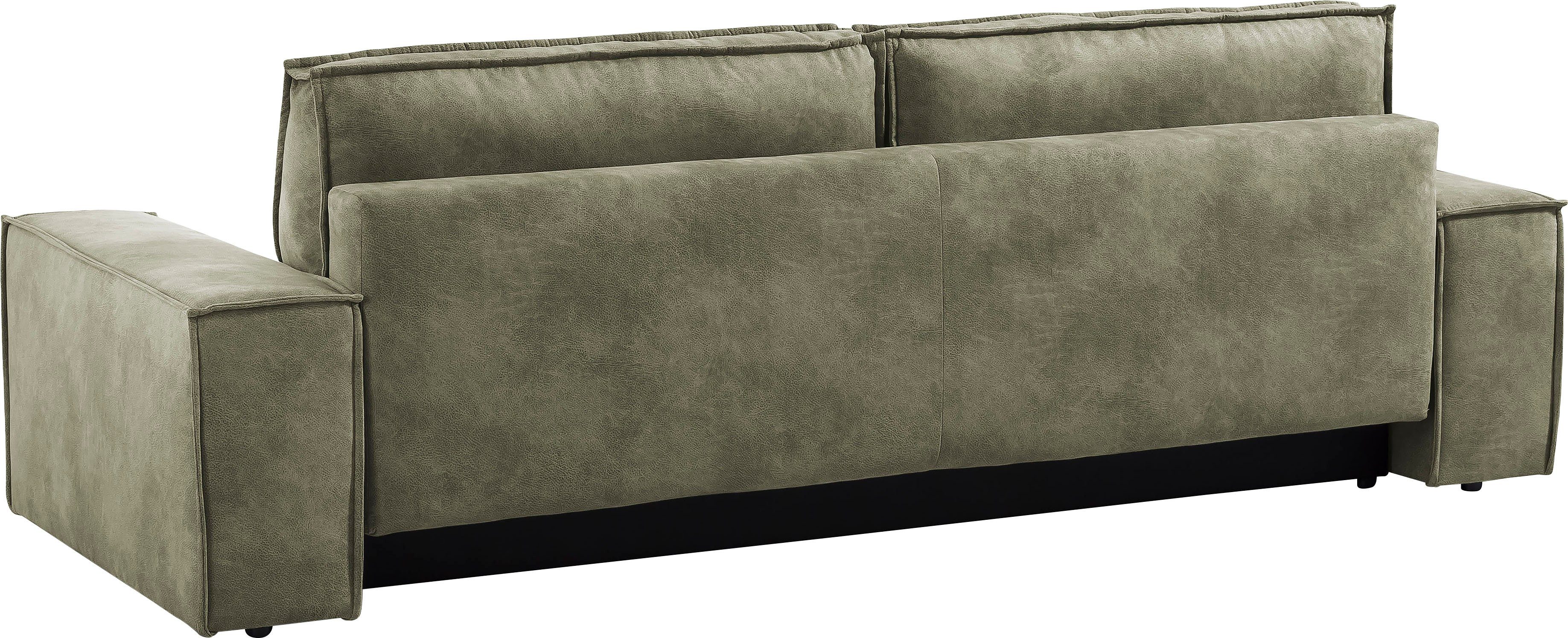Home affaire 3-zitsbank SHERWOOD slaapbank (257 cm) ribfluweel, velours, vintage lederlook