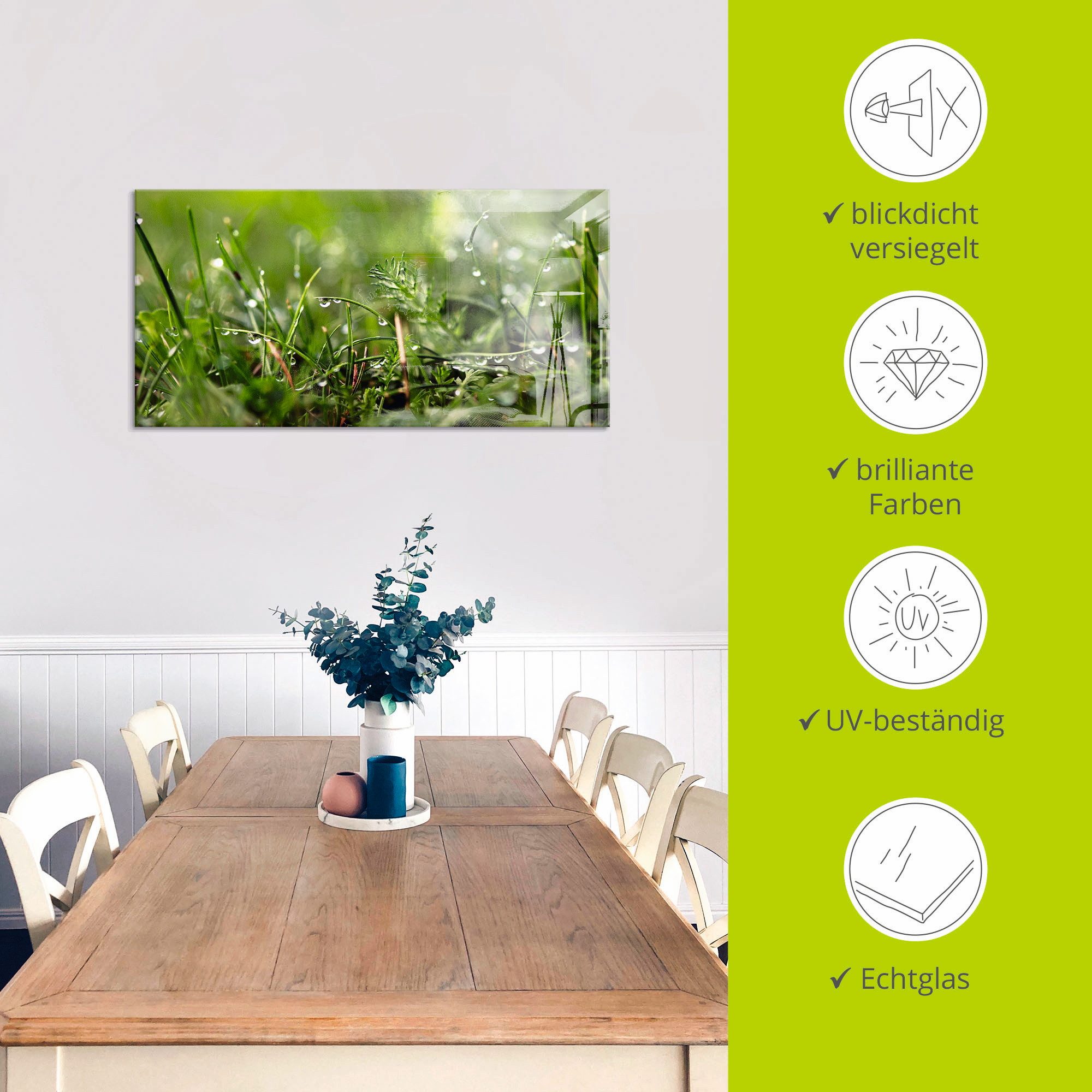 Artland Print op glas Dauwdruppels in verschillende maten