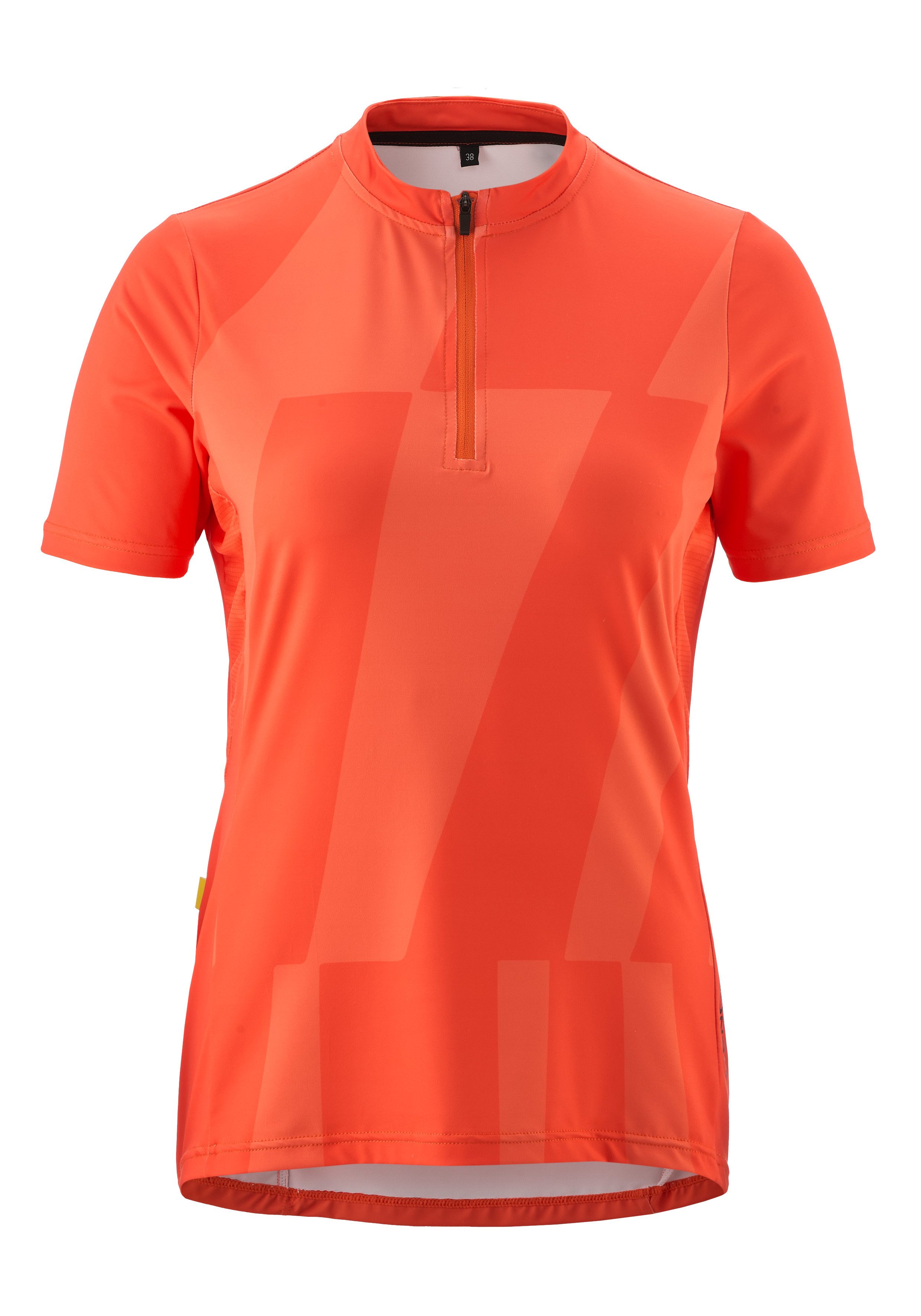Gonso Fietsshirt Adventure Jersey Halfzip W Dames fiets trui korte mouwen, rugzak met rits, quick-dry, slim fit dames sportkleding maat 34 rood
