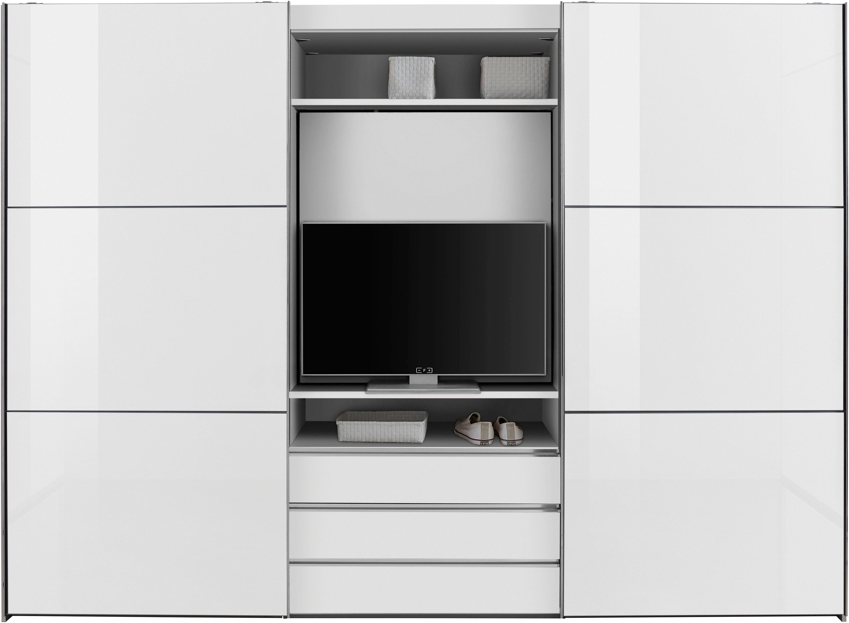 Wimex Zweefdeurkast Magic by fresh to go mooie extra: met draaibaar tv-element, fronten van glas