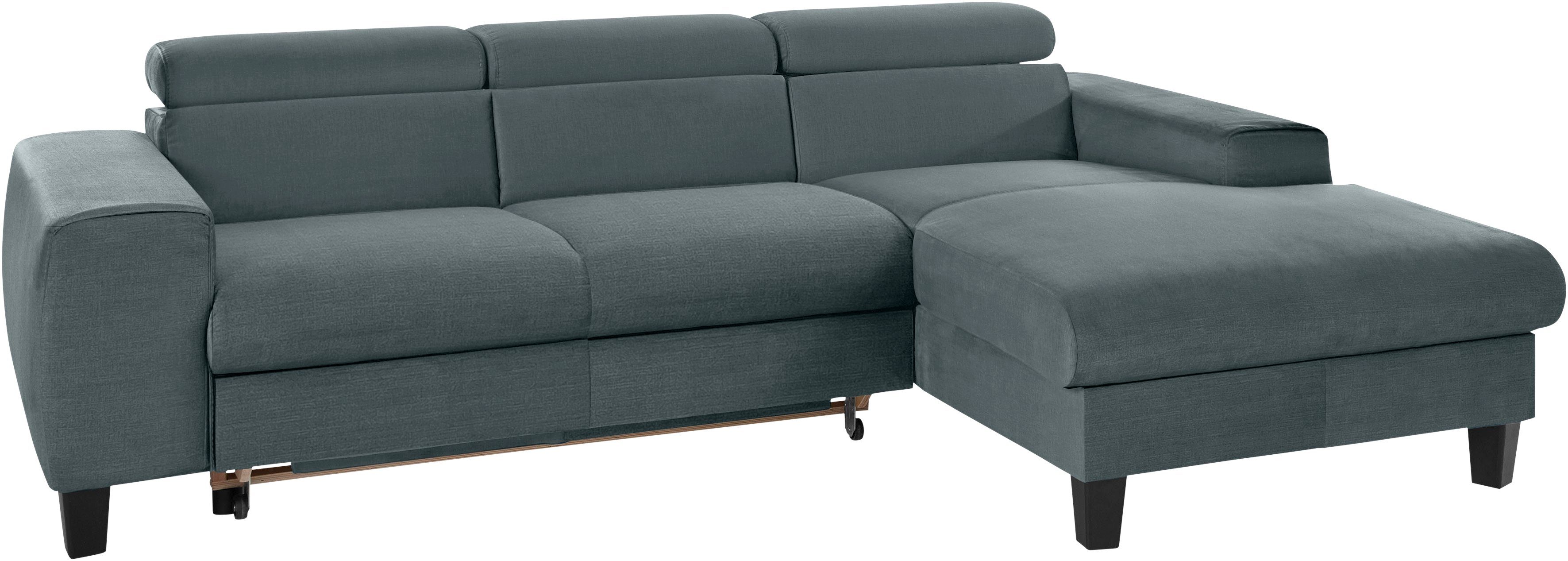 COTTA Hoekbank Morven L-vorm met hoofdeindeverstelling keuze met bedfunctie, bedlade & draadloze oplader