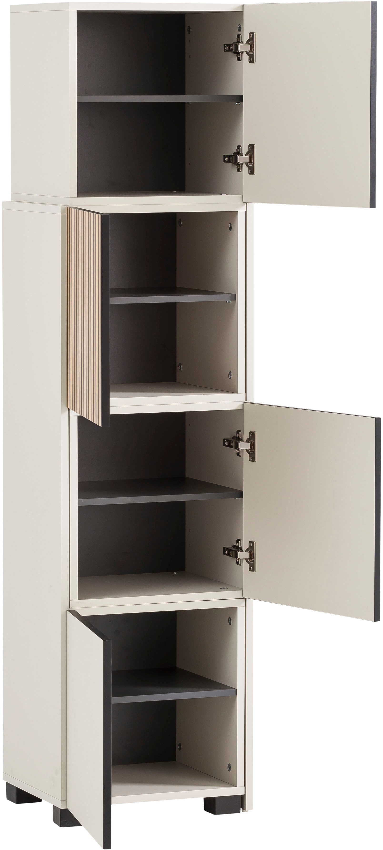 Schildmeyer Schuifkast Alexa, breedte variabel van 40 tot 70 cm Deurfront met akoestische print, greeploze opening