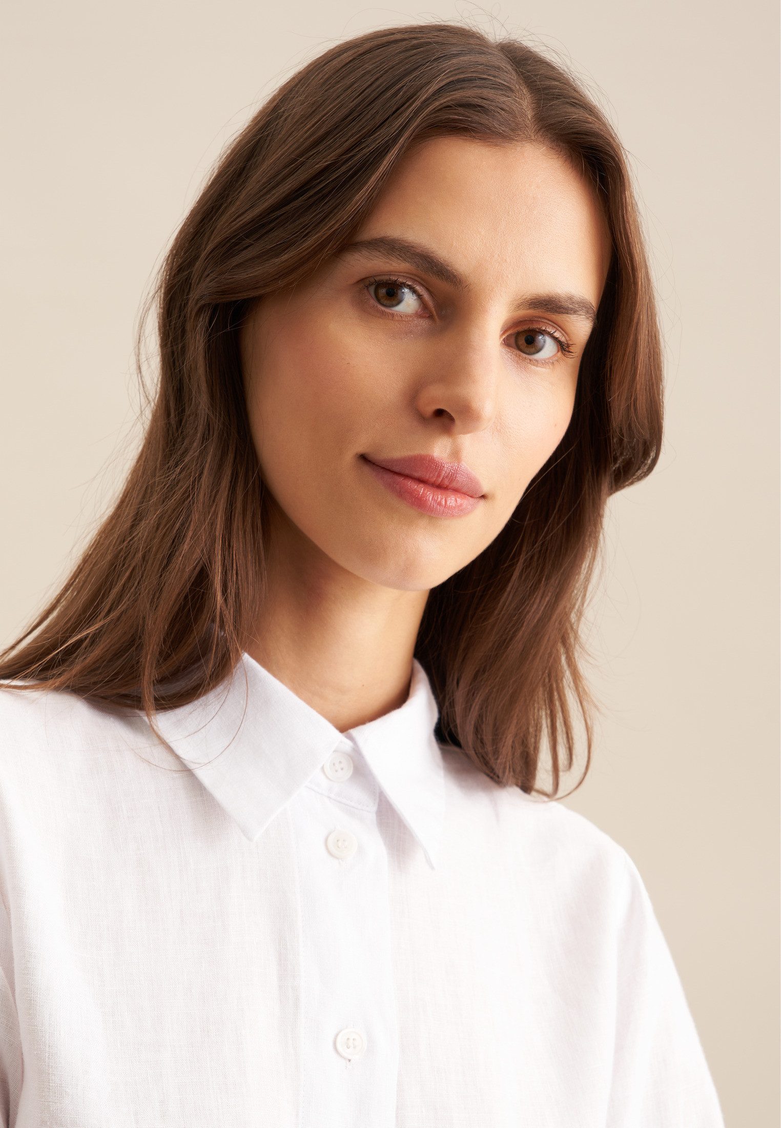 seidensticker Overhemdblouse Zwarte roos Lange mouwen kraag uni