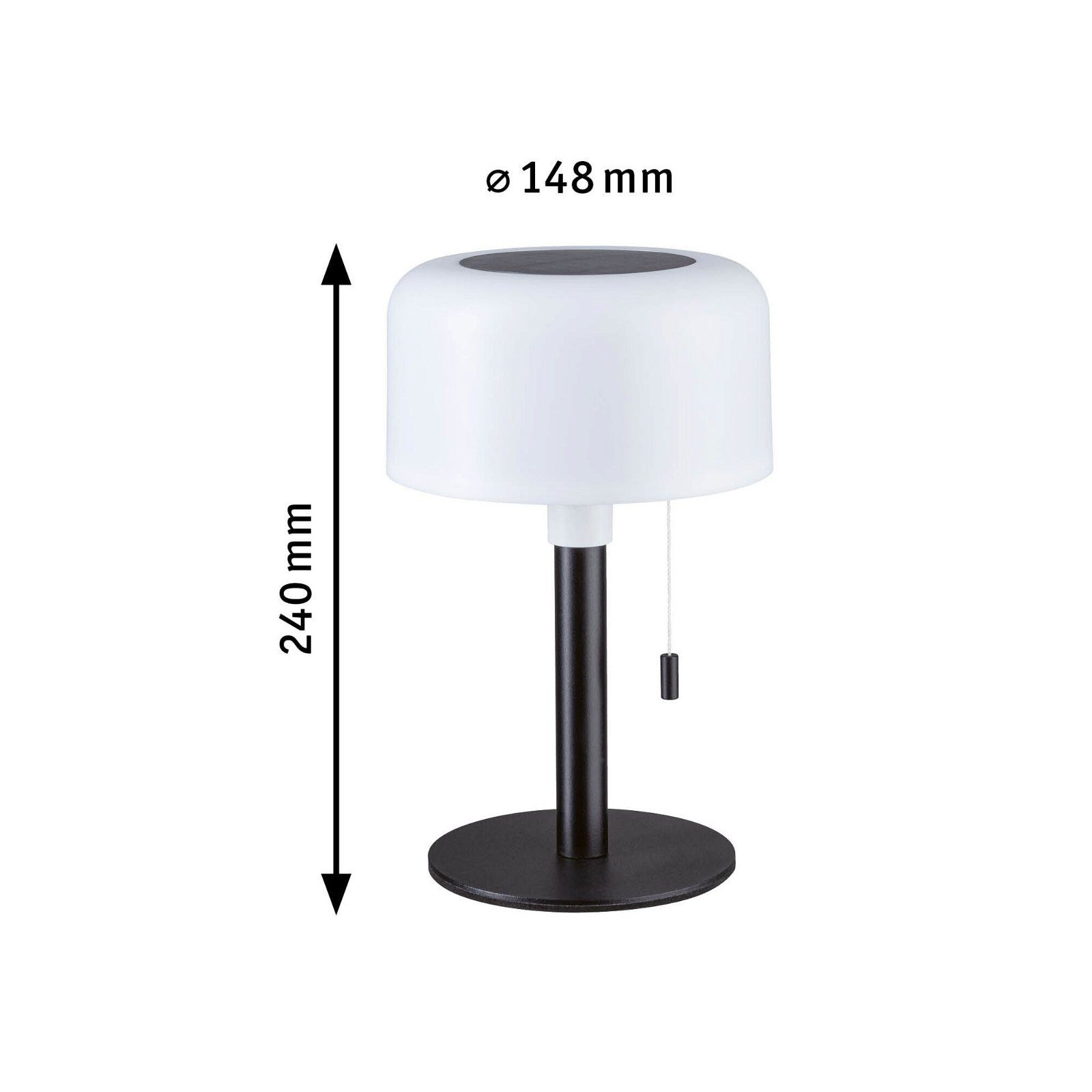 Paulmann Led-tafellamp voor buiten Mobiele Solar Bartja IP44 2700K USB-C Accu (1 stuk)