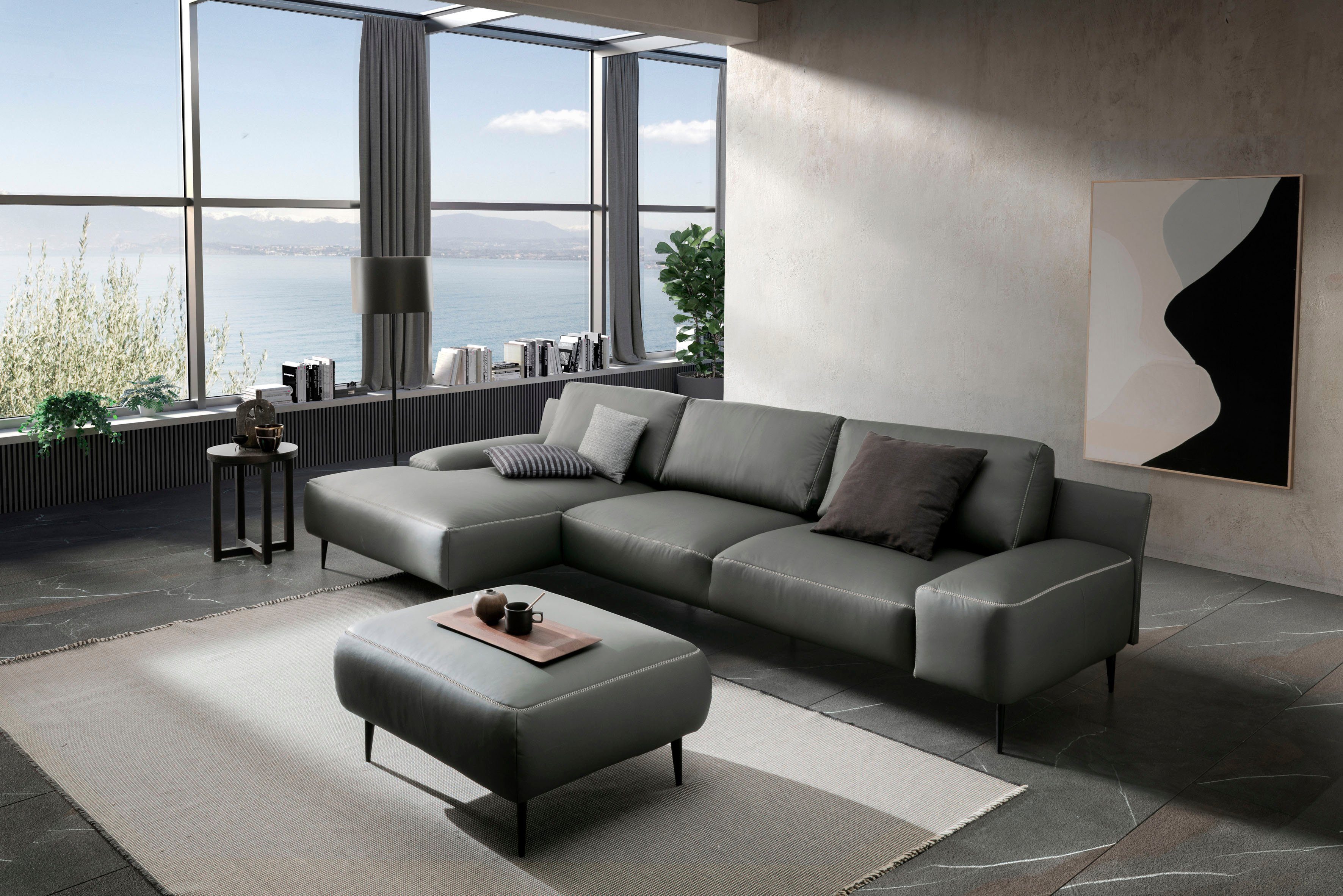 designwerk Hoekbank Forma L-Form, zeitloses Designsofa mit aktuellem Fuß in hoogwaardige afwerking en geweldig zitcomfort