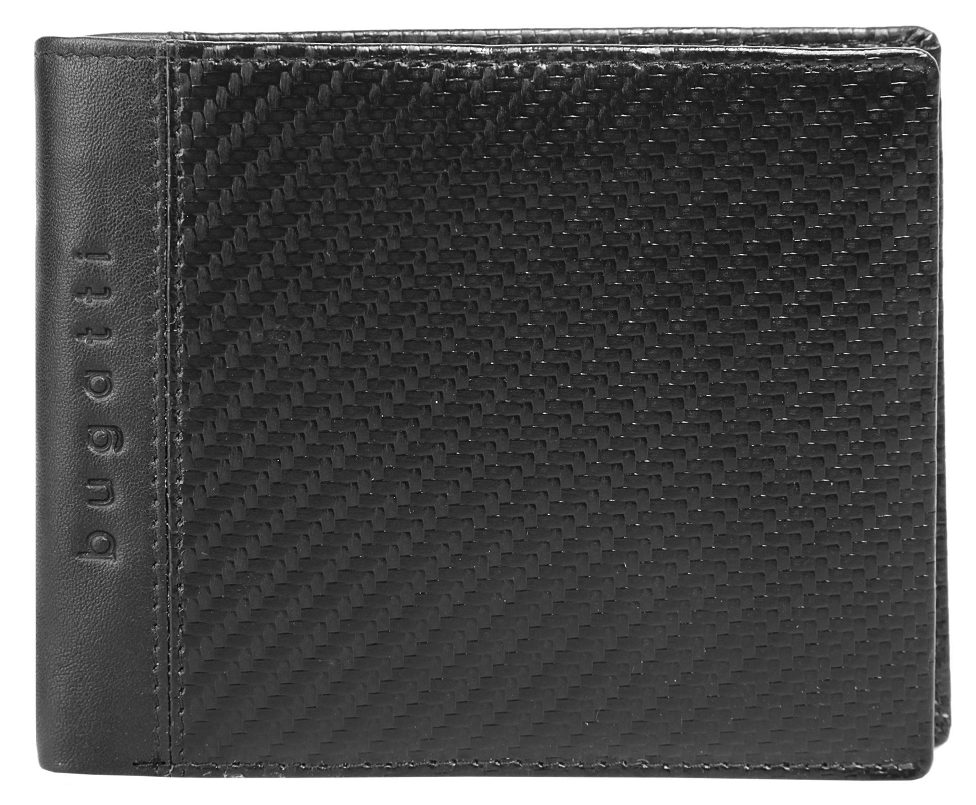 Bugatti Portemonnee Comet echt leder unisex portemonnees zwart