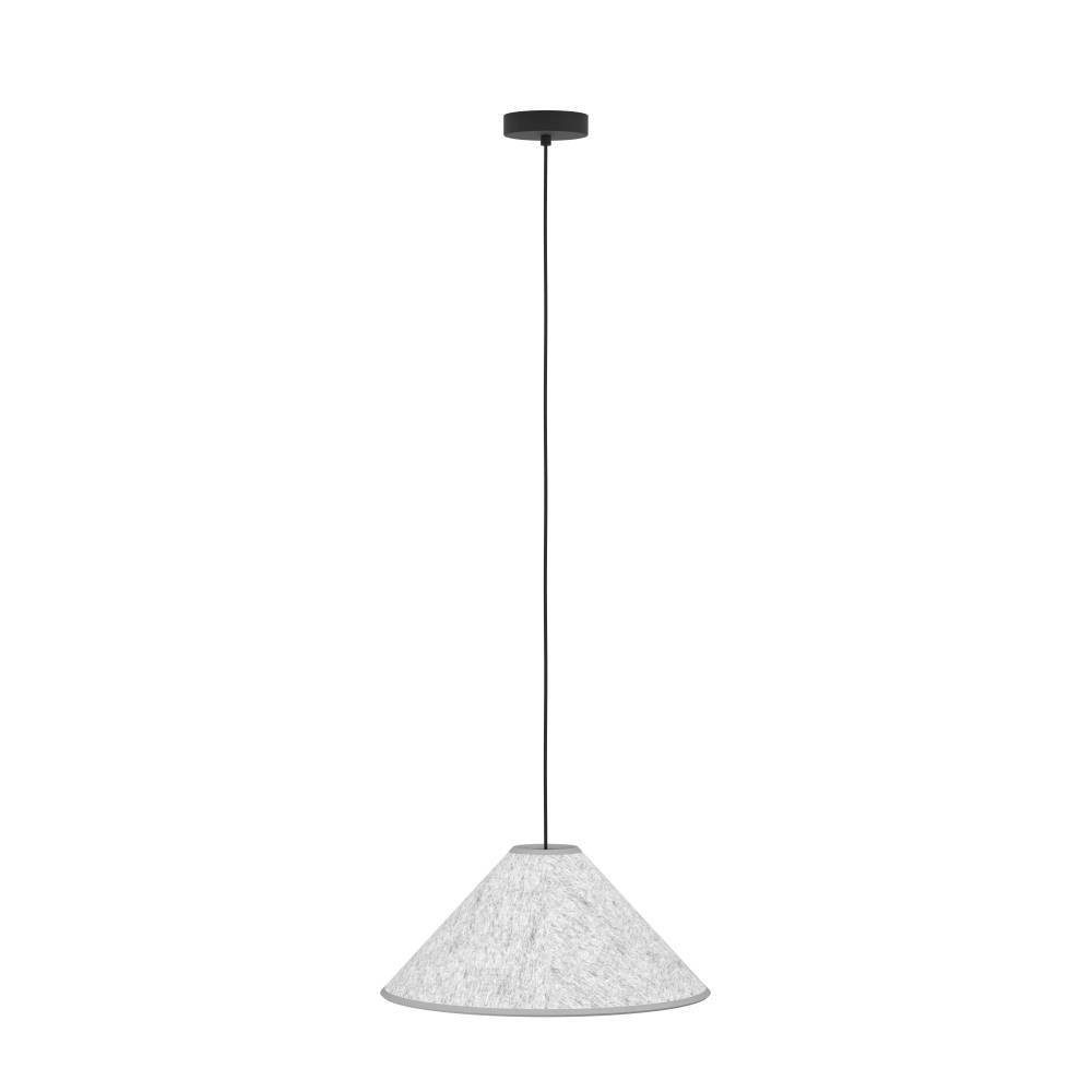 EGLO Hanglamp ALSAGER Hanglamp, vilt in grijs en metaal in zwart, E27 fitting, Ø 41 cm (1 stuk)