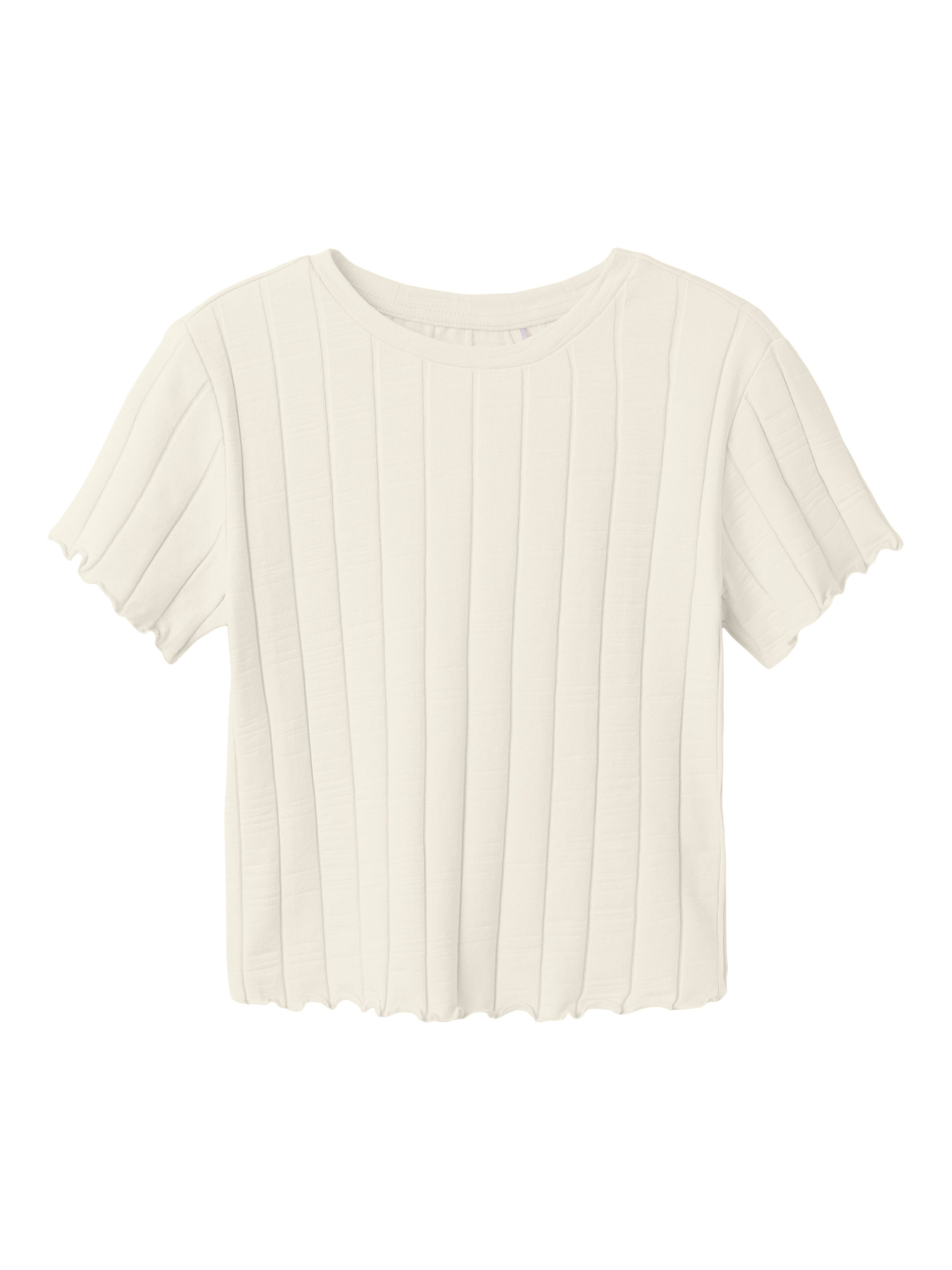 Name It T-shirt NKFNORALINA SS CROP TOP NOOS meisjes t-shirts maat 122 (128) beige