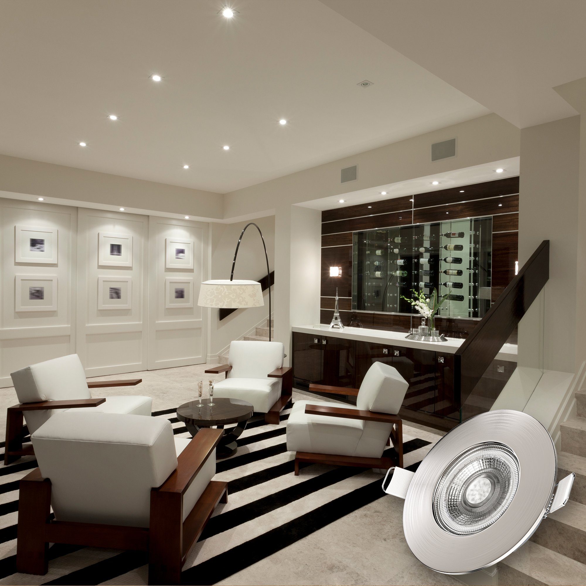B.K.Licht Ledinbouwlamp 3-delige bad inbouwspot, IP44 beschermd, platte inbouwspots