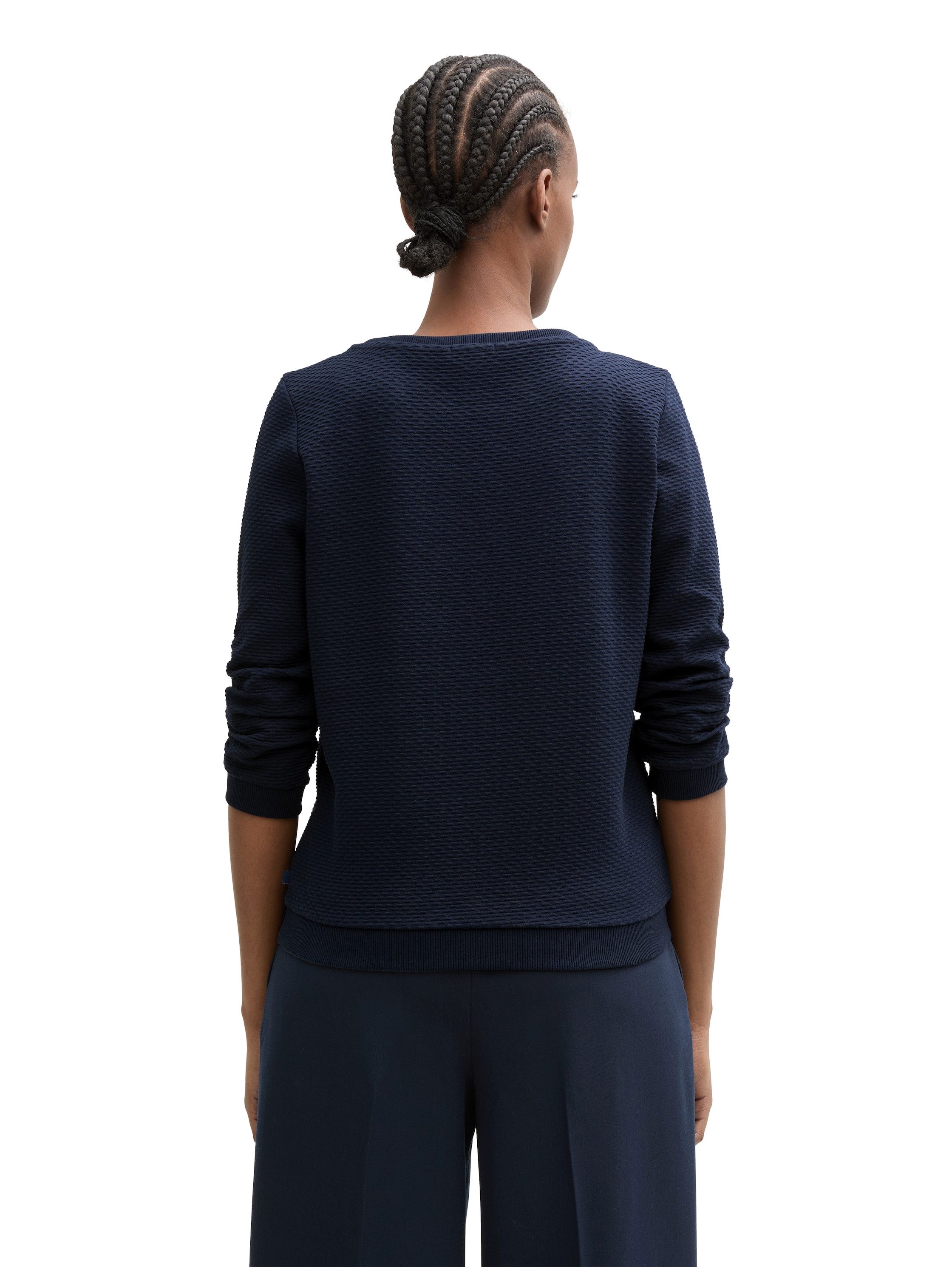 Tom Tailor Denim Sweatshirt met heel bijzonder oppervlak van het materiaal