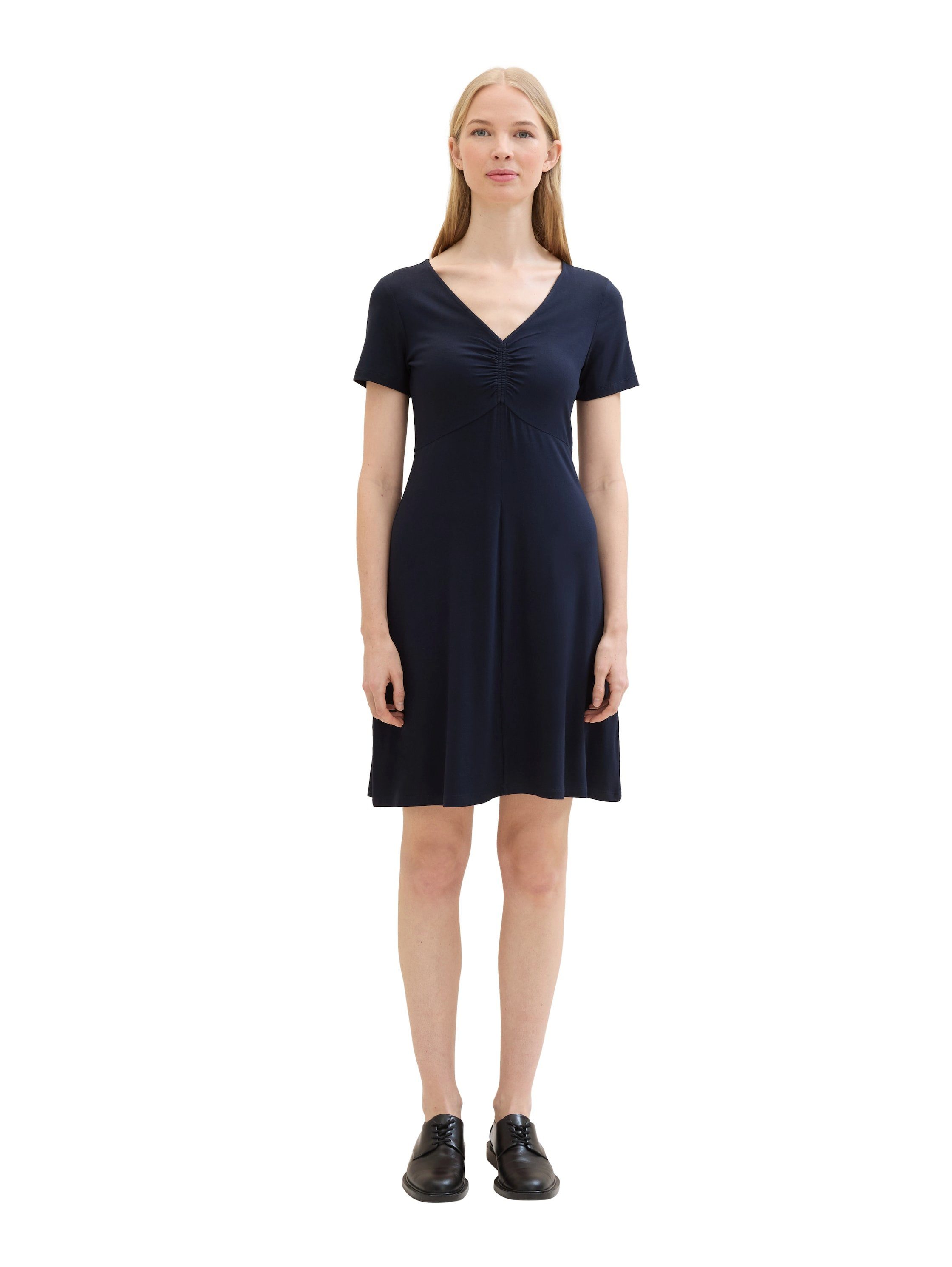 Tom Tailor Mini-jurk met allover-print en v-hals