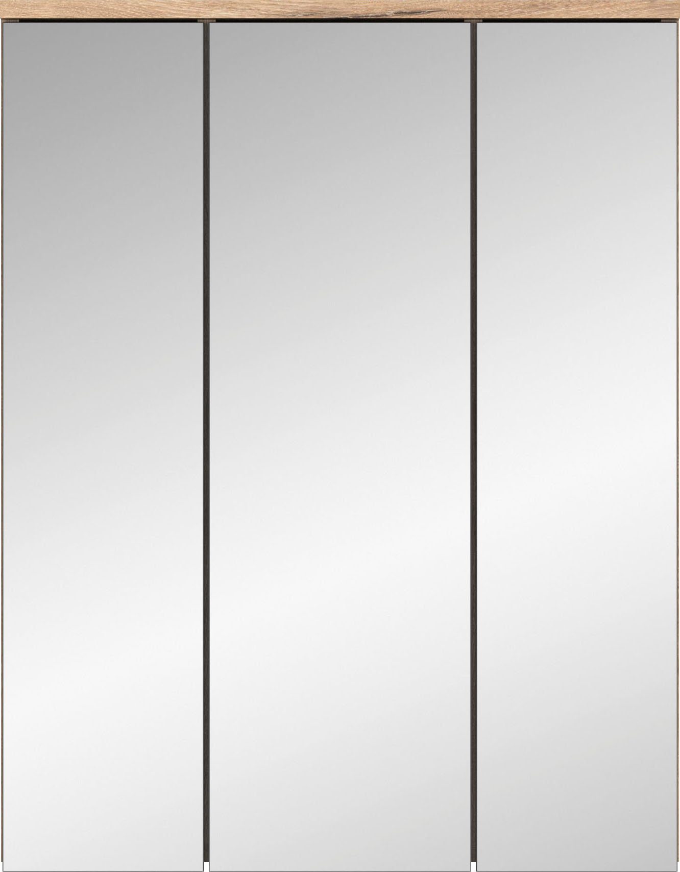 INOSIGN Badkamerspiegelkast Riga, breedte 60cm, 3 spiegelt deuren, 9 vakken, 6 planken