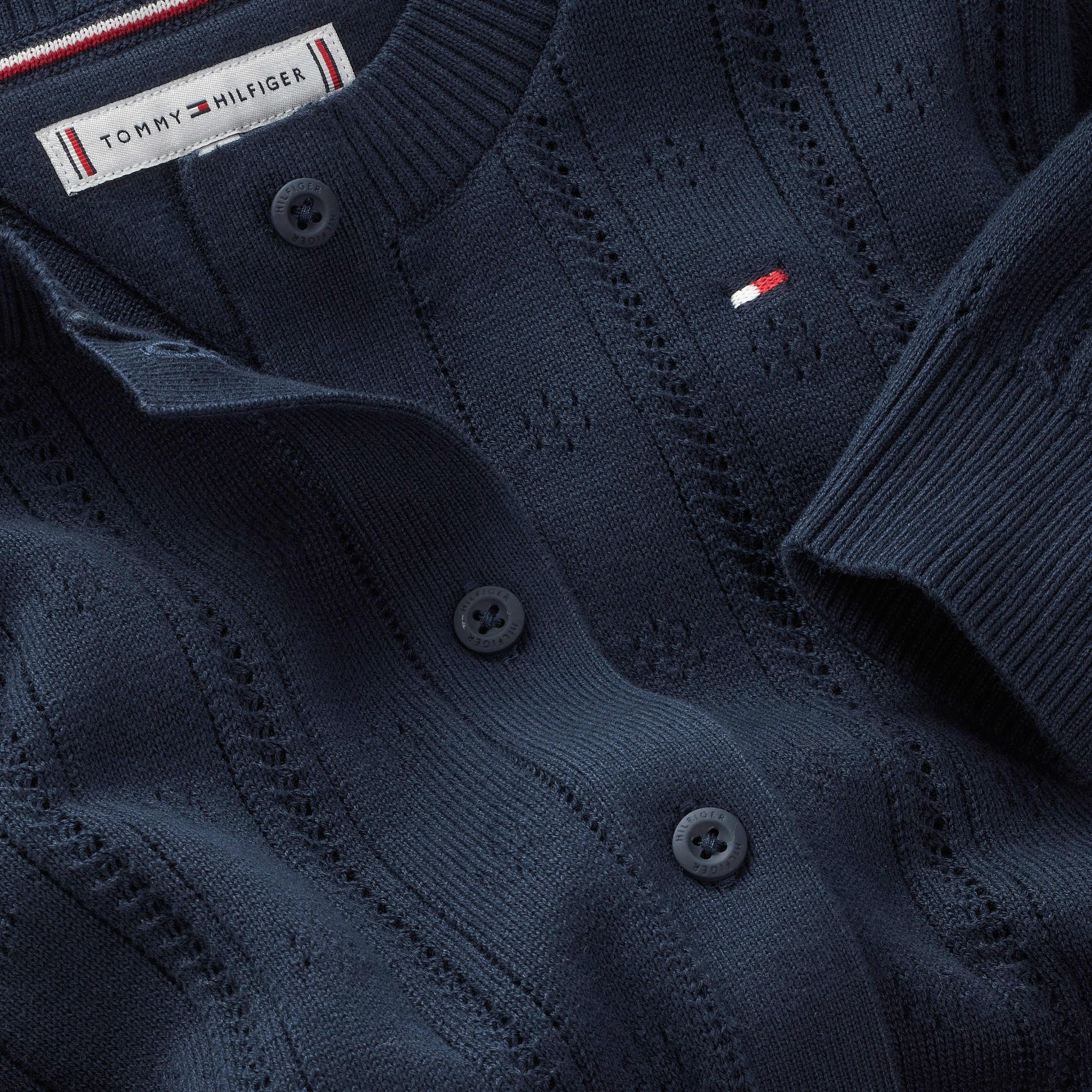 Tommy Hilfiger Vest POINTELLE CARDIGAN LS voor kinderen tot 16 jaar, met schattig patroon