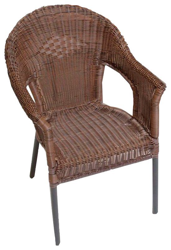 MERXX Tuinstoel Ravenna set van 2, polyrotan, stapelbaar, bruin (set, 2 stuks)