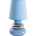 naeve tafellamp stoney tafellamp met keramieken voet en textielen kap blauw