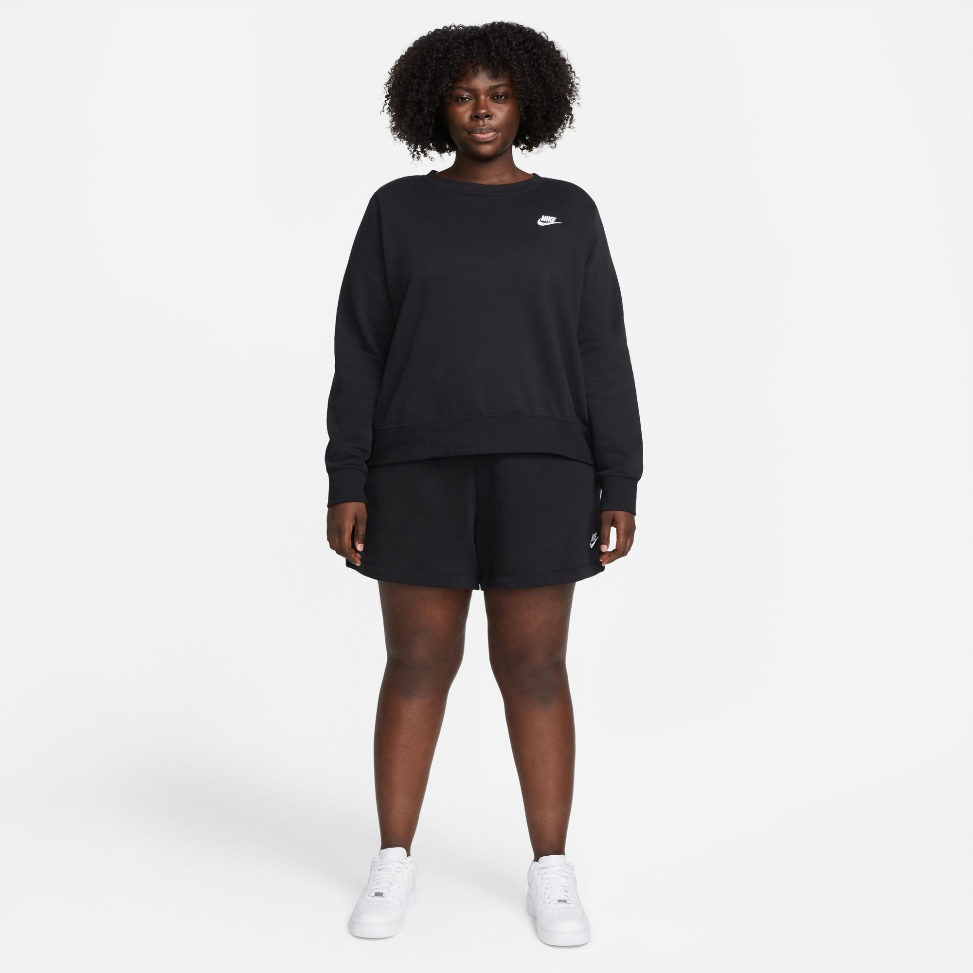 Nike Sportswear Sweatshirt CLUB FLEECE WOMEN'S CREW-NECK SWEATSHIRT (PLUS SIZE)