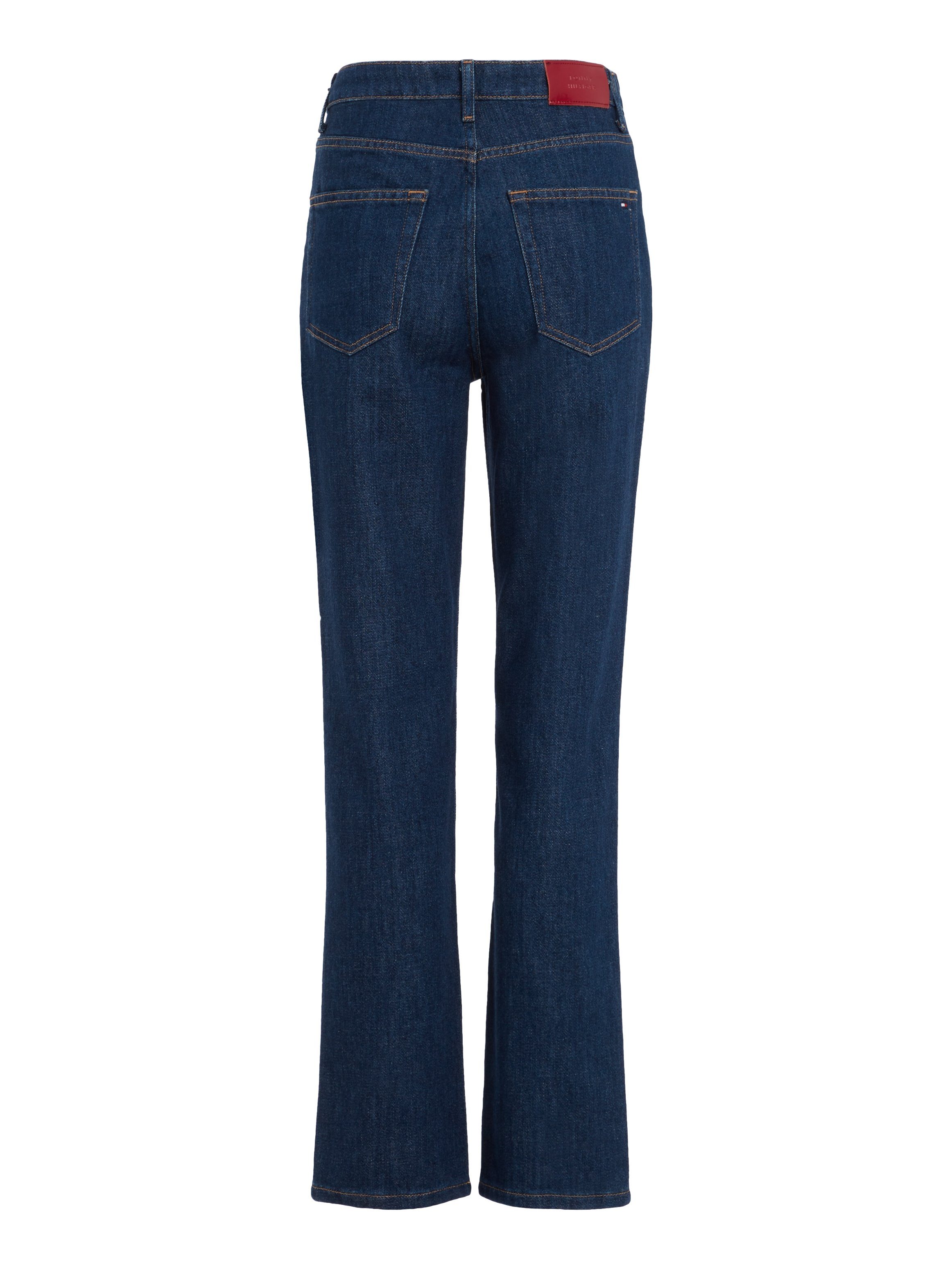 Tommy Hilfiger Straight jeans CLASSIC STRAIGHT HW met leren tommy hilfiger badge