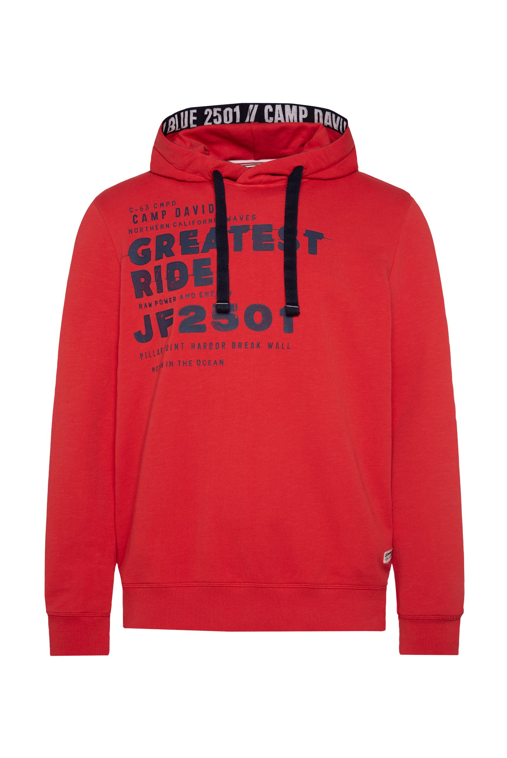 CAMP DAVID Hoodie met contrasterende print
