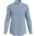 calvin klein overhemd met lange mouwen bt-slim fit stretch poplin blauw