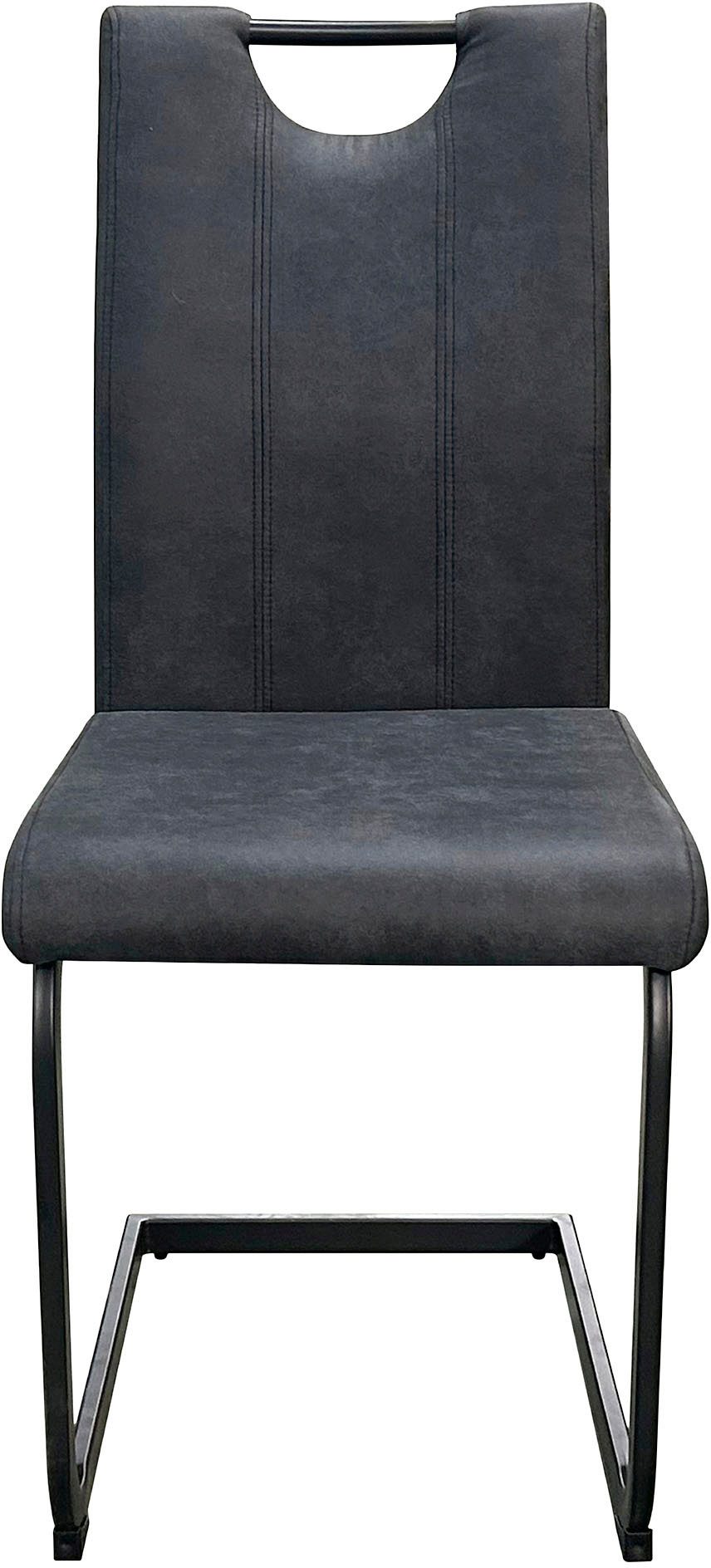 byLIVING Vrijdragende stoel Banff (2-stuks set) met handgreep, frame van zwart metaal, keukenstoel, diverse bekledingen (set)