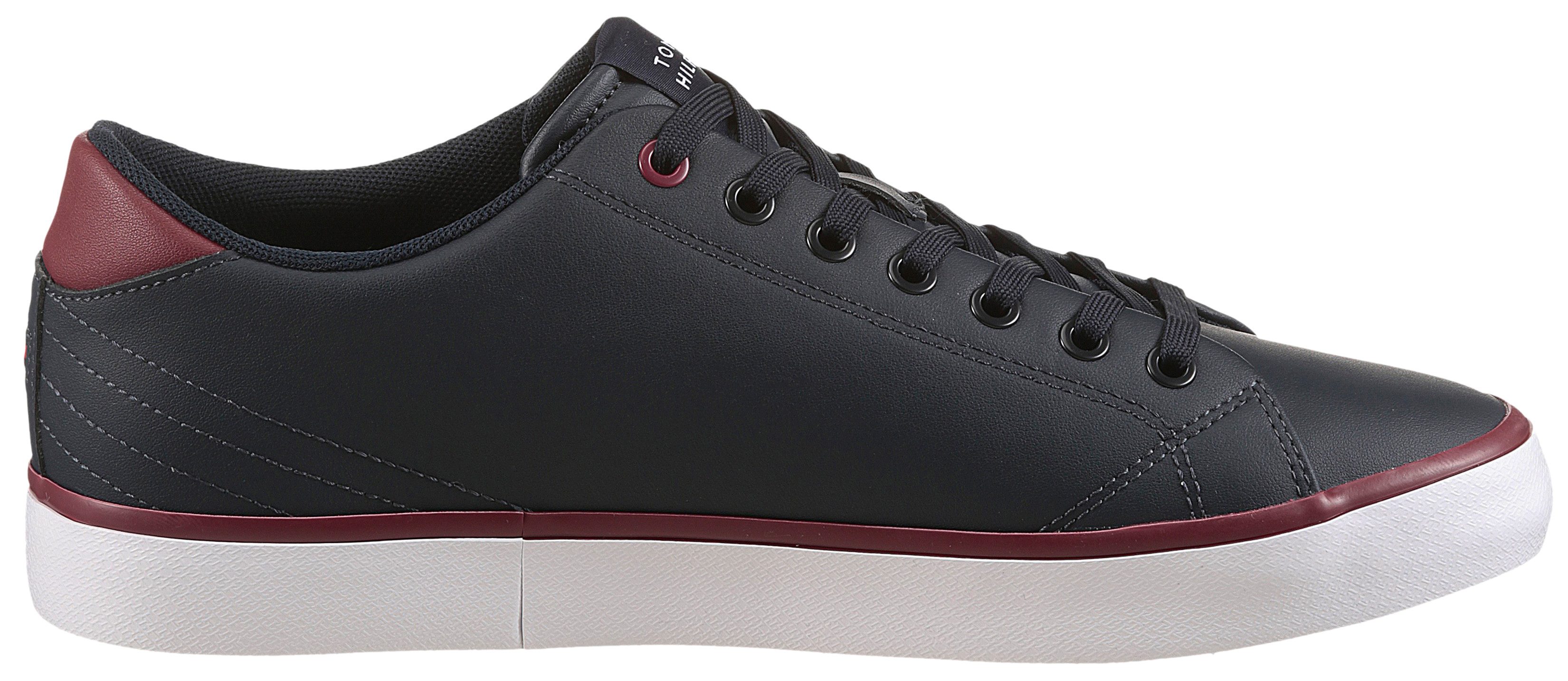Tommy Hilfiger Sneakers TH HI VULC CORE LOW LEATHER , vrijetijdsschoen, lage schoen, veterschoen met gevoerde schacht