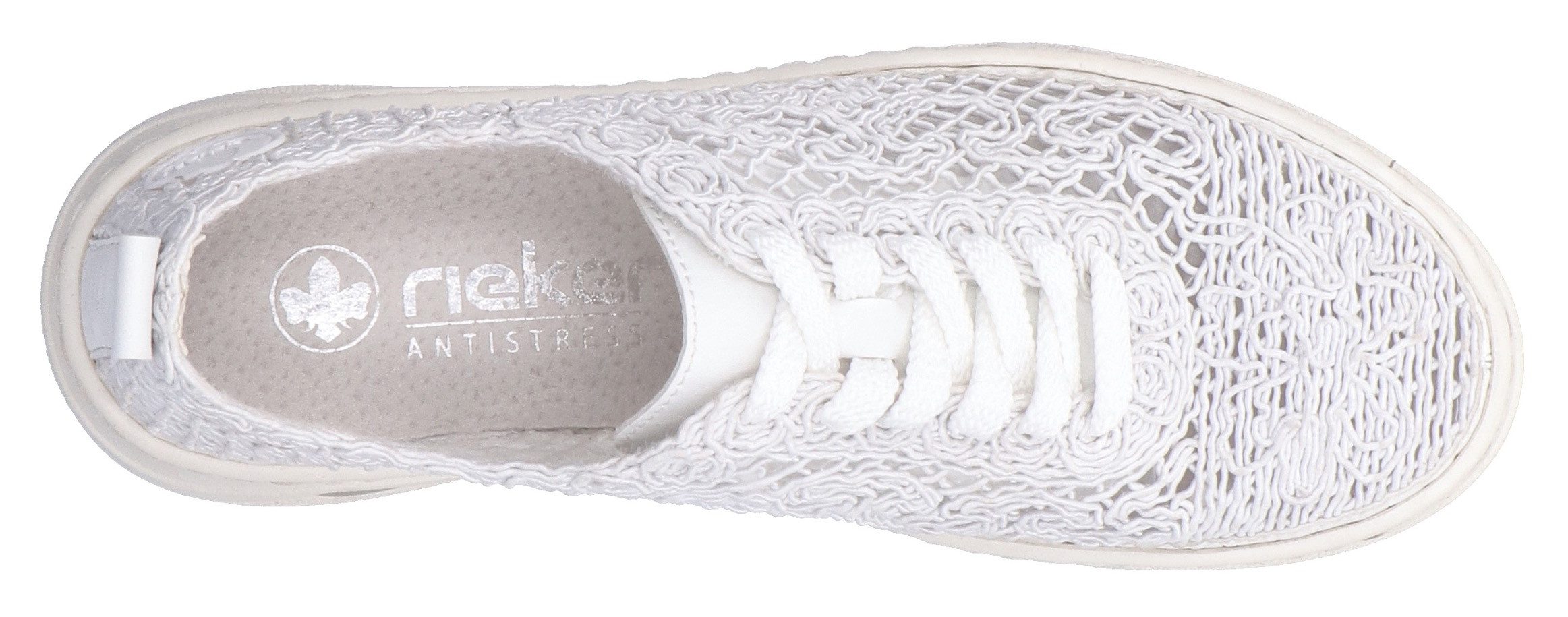 Rieker Plateausneakers , veterschoen, lage schoen in zomerse macramé-look