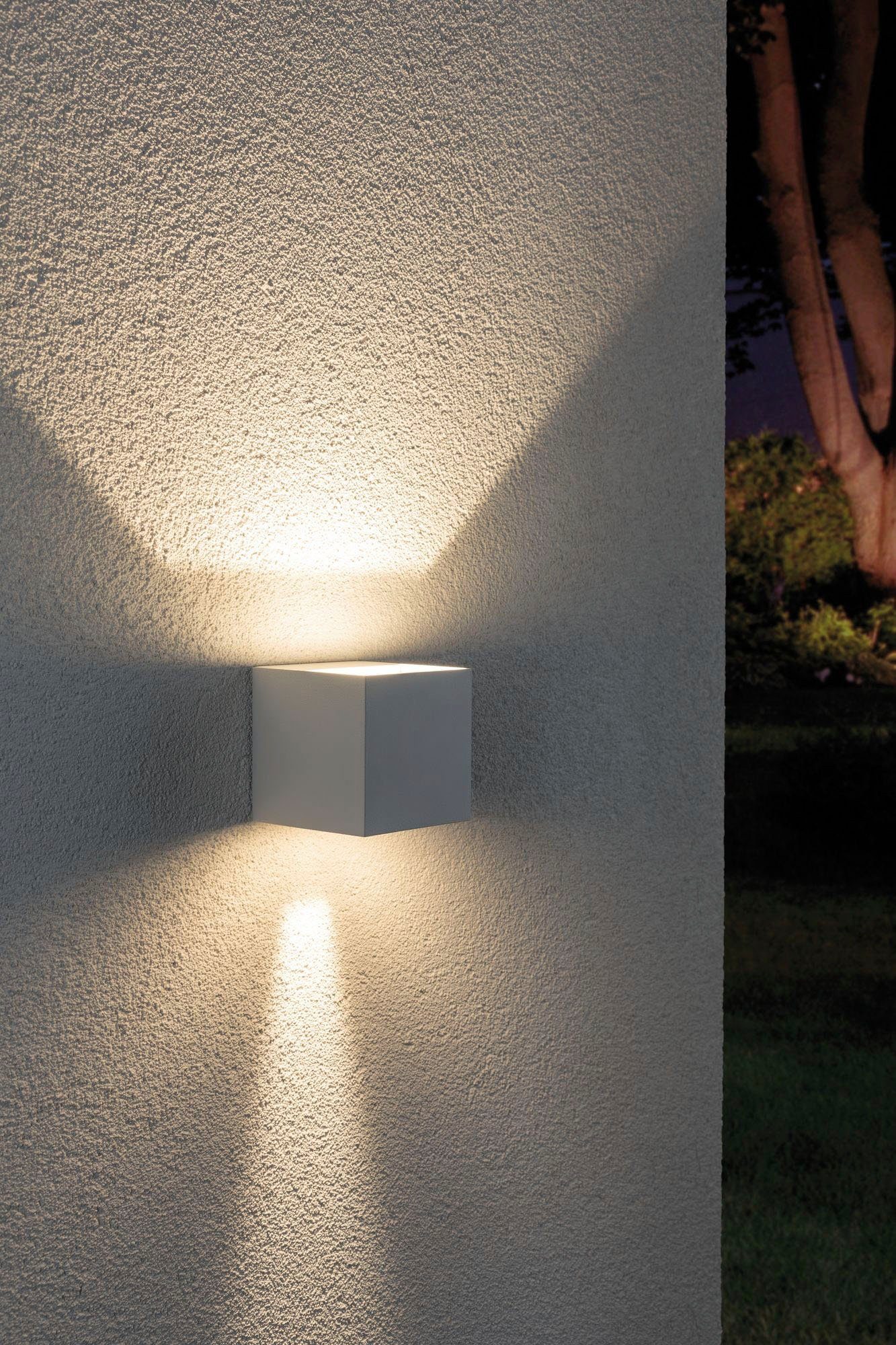 Paulmann Led-wandlamp voor buiten Buiten 230V Cybo LED 2x3,5W 230V IP65 vierkant 80x80mm Grijs Aluminium (1 stuk)