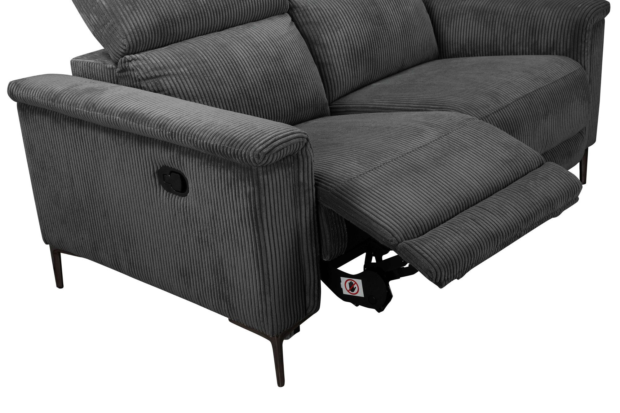 Places of Style 2-zitsbank Lund in Cord, met handmatige of elektrische