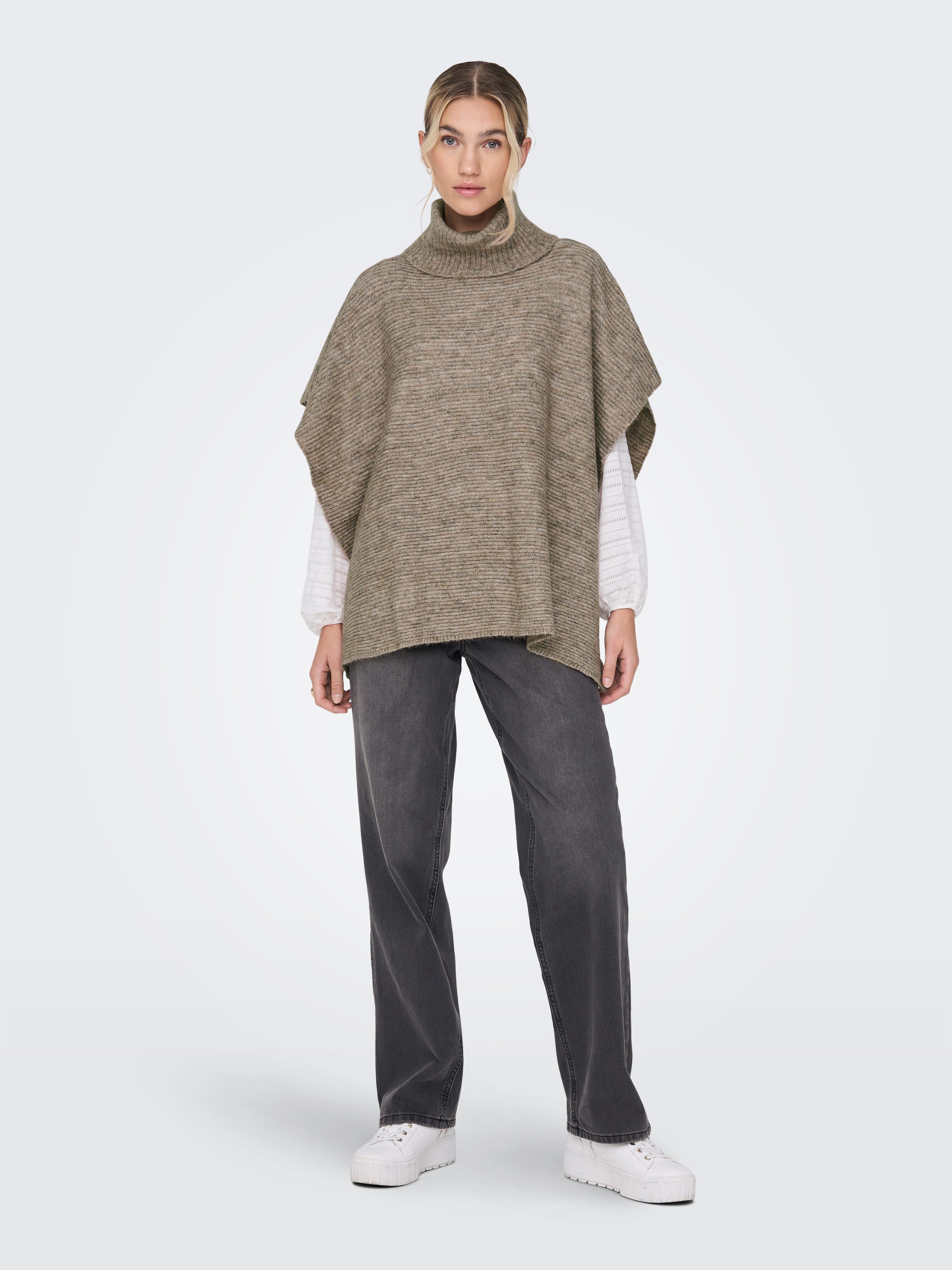 Only Gebreide poncho ONLLOVISA LIFE KNIT PONCHO ACC