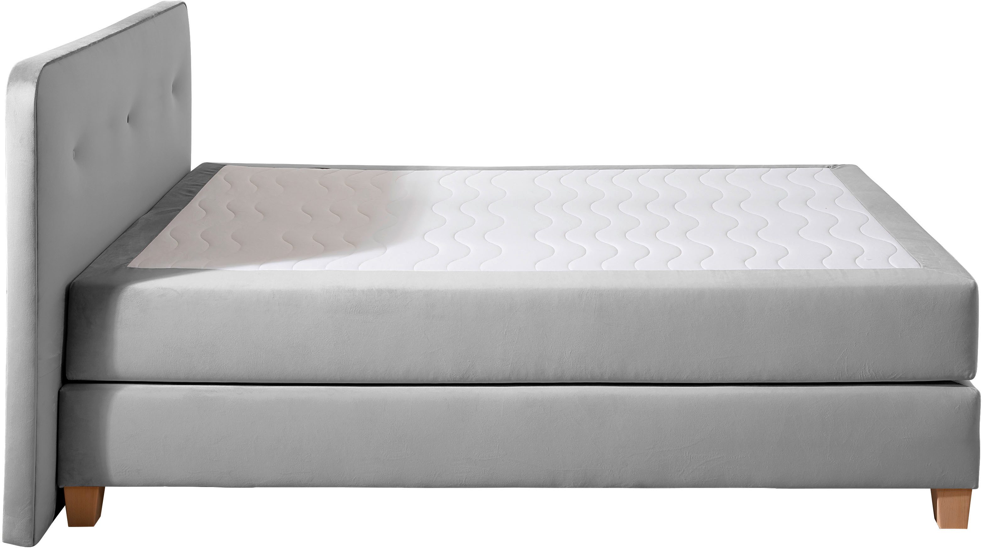 Home affaire Boxspring Fargo inclusief topper, in 3 soorten matrassen, in fluweel of structuurstof