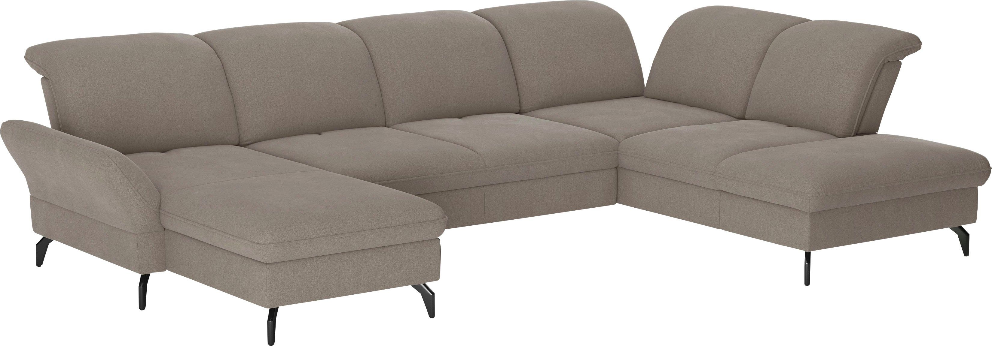 sit&more Zithoek Leandro U-vorm Naar keuze met bed, hoofdbord en armleuningfunctie, en bedkist