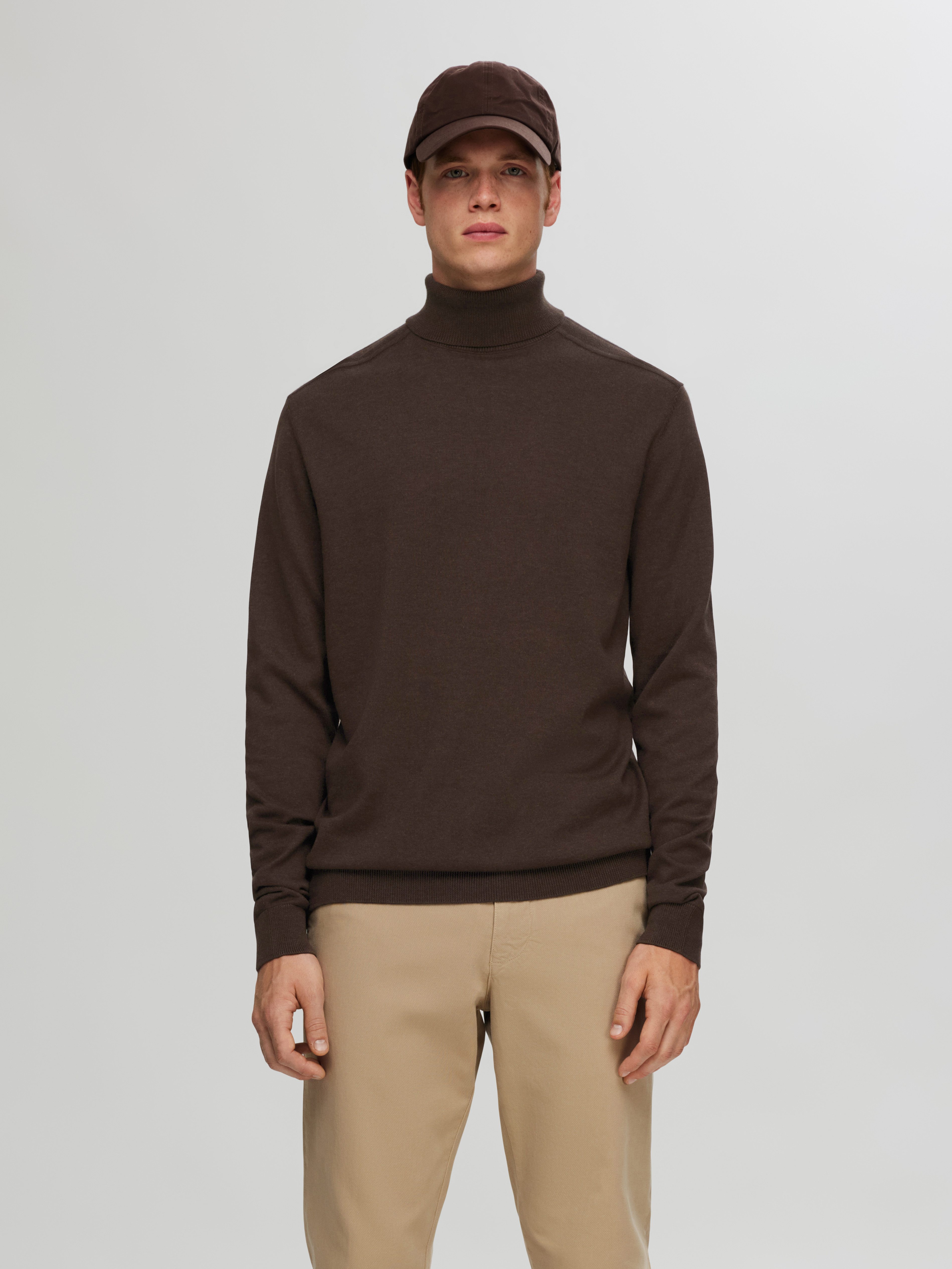 SELECTED HOMME Heren Truien & Vesten Slhberg Roll Neck Noos Bruin