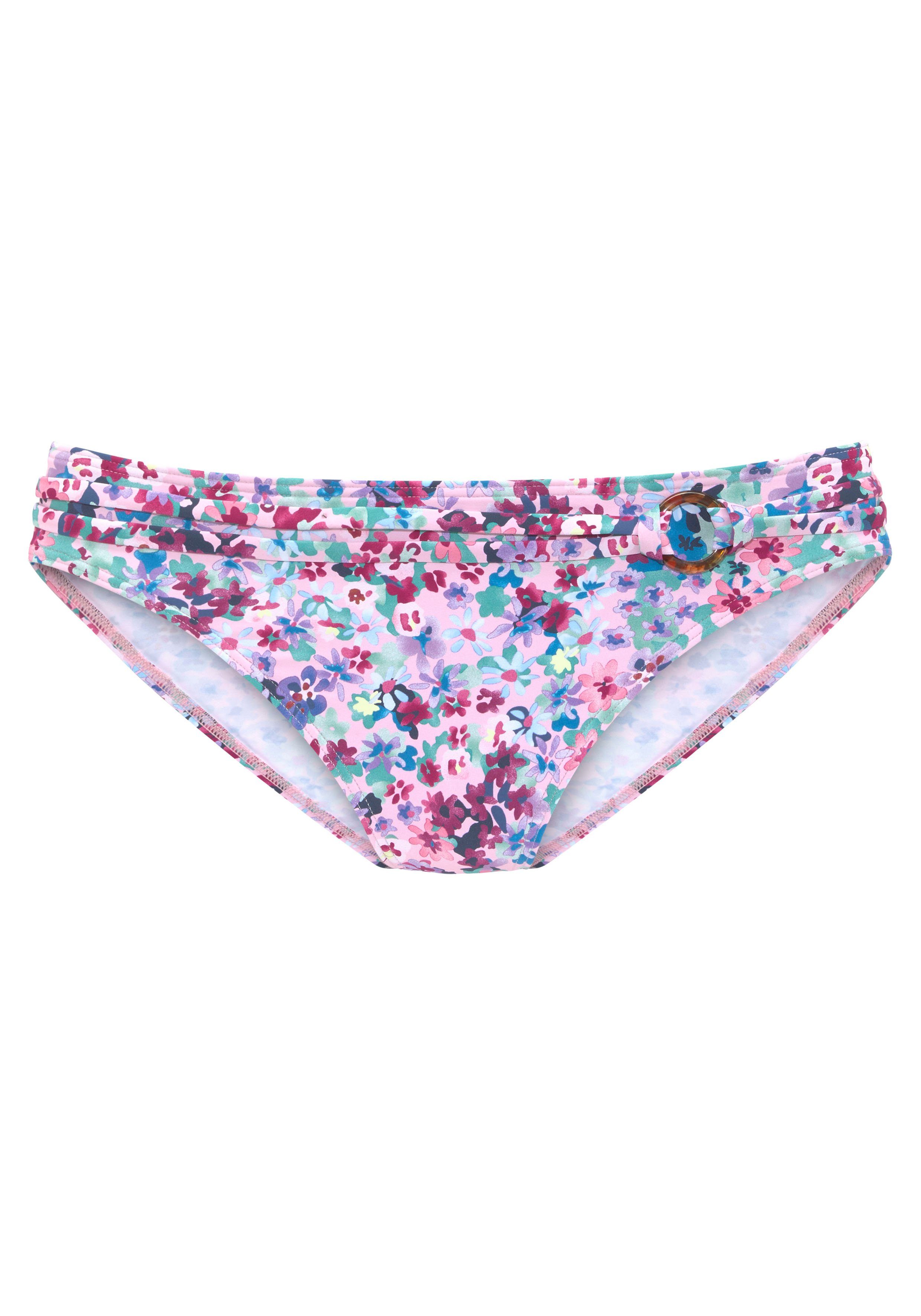 s.Oliver RED LABEL Beachwear Bikinibroekje Scatter met ring in hoornlook, van microvezel, met gerecycled polyamide
