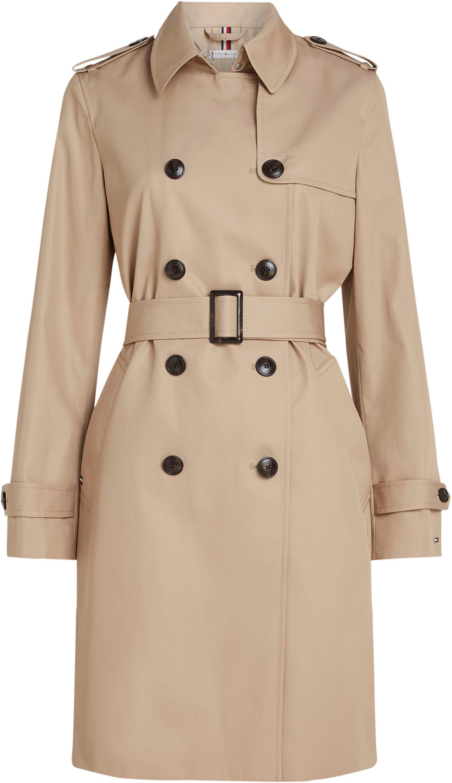 Tommy Hilfiger Trenchcoat COTTON DB SLIM FIT TRENCH met de kenmerkende trenchdetails