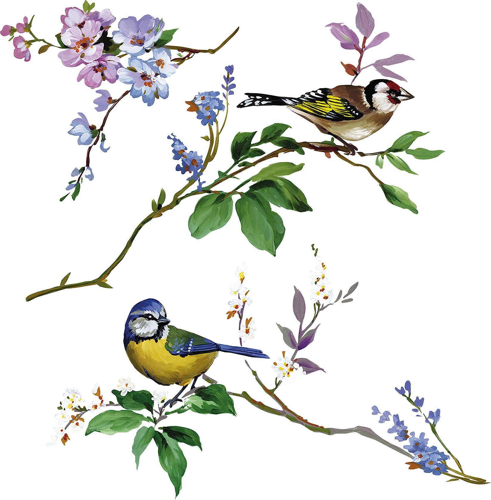Komar Raamdecoratie Wedding Birds 31x31 cm (breedte x hoogte), zelfklevend (1 stuk)