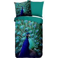 pure luxury collection tweezijdig te gebruiken overtrekset peacock met pauw (2-delig) groen
