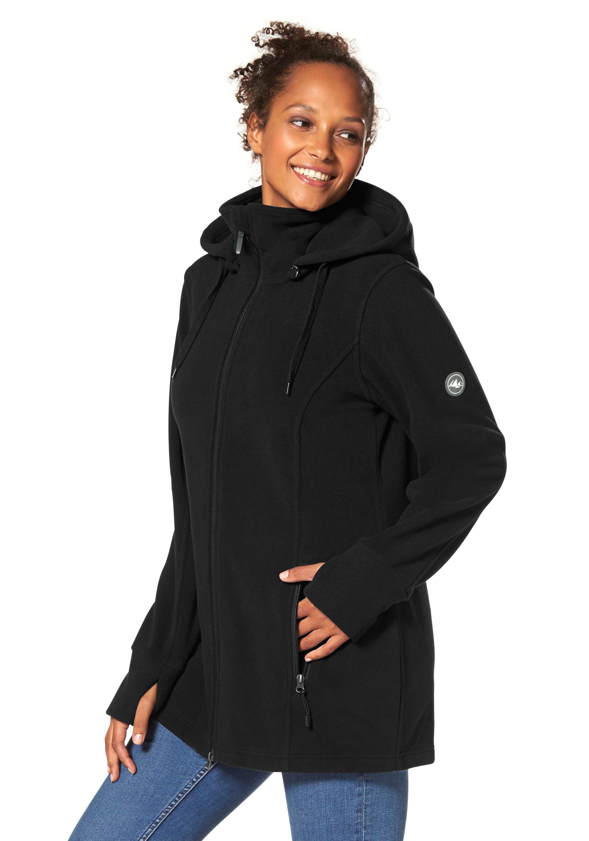 Polarino Fleecejack voor koude dagen, van fleece, sportieve stijl, ademend