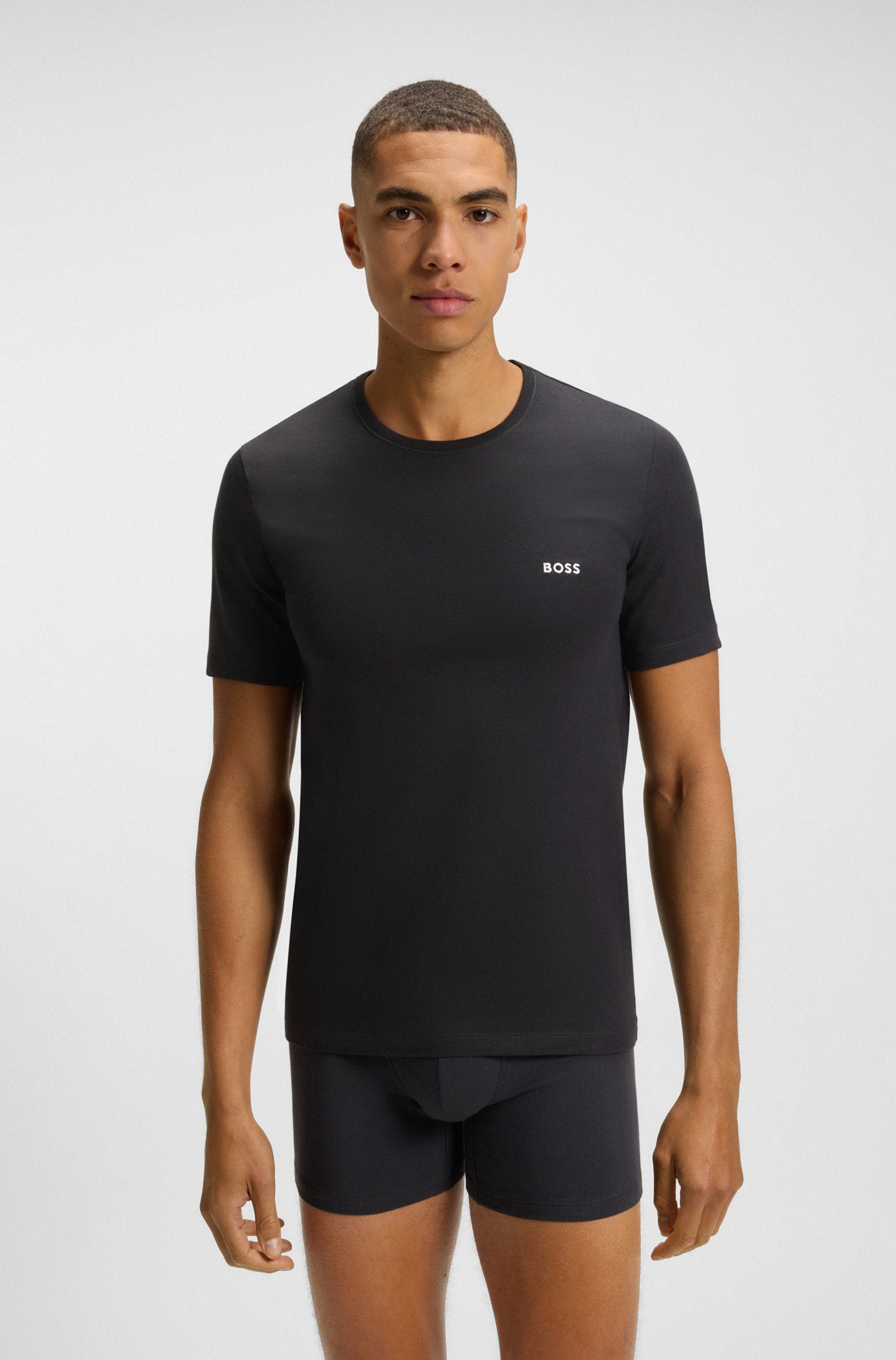 BOSS T-shirt TShirtRN 3P Classic met boss borduurwerk (set, 3-delig)
