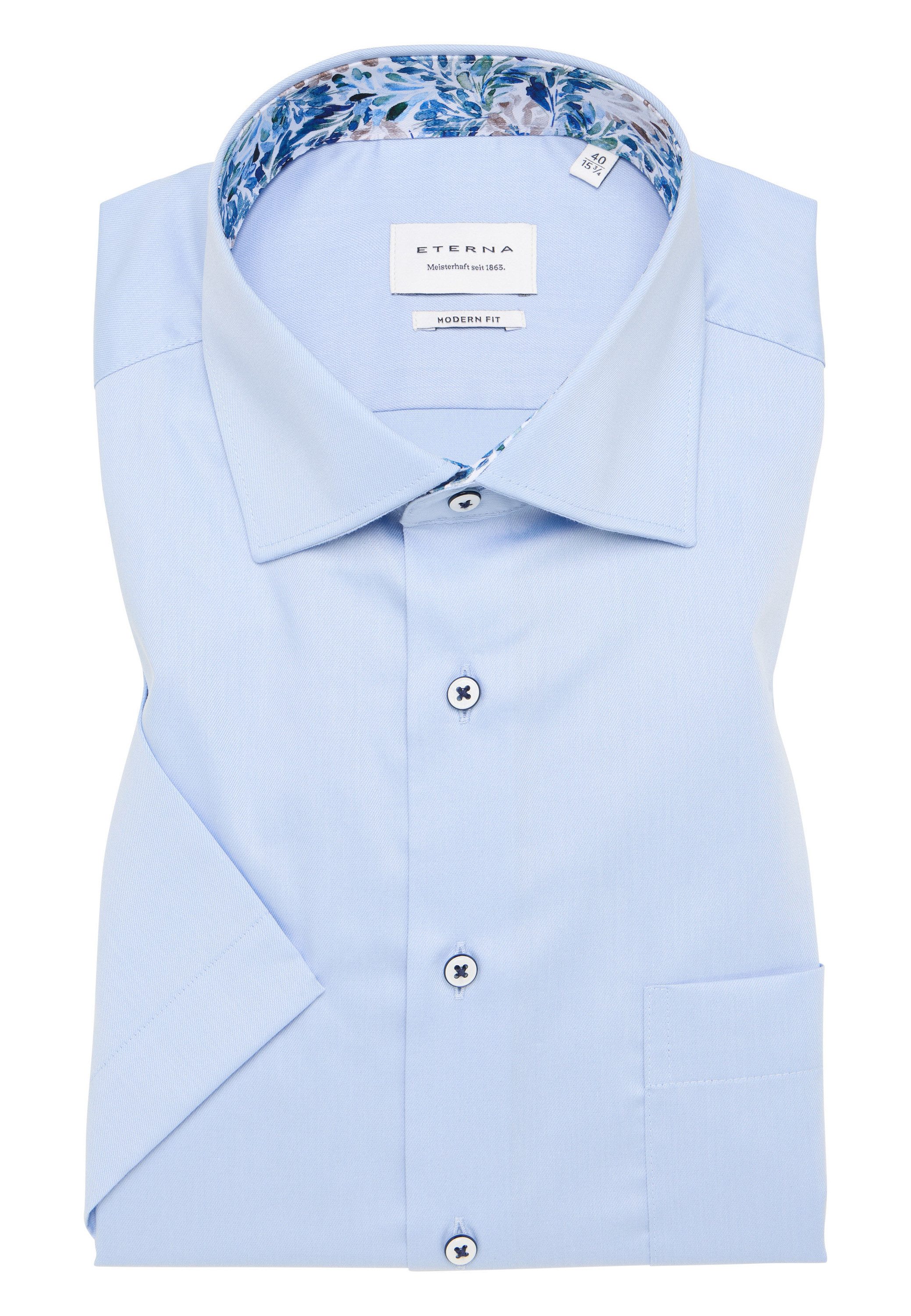 Eterna Overhemd met korte mouwen MODERN FIT NON IRON (strijkvrij)
