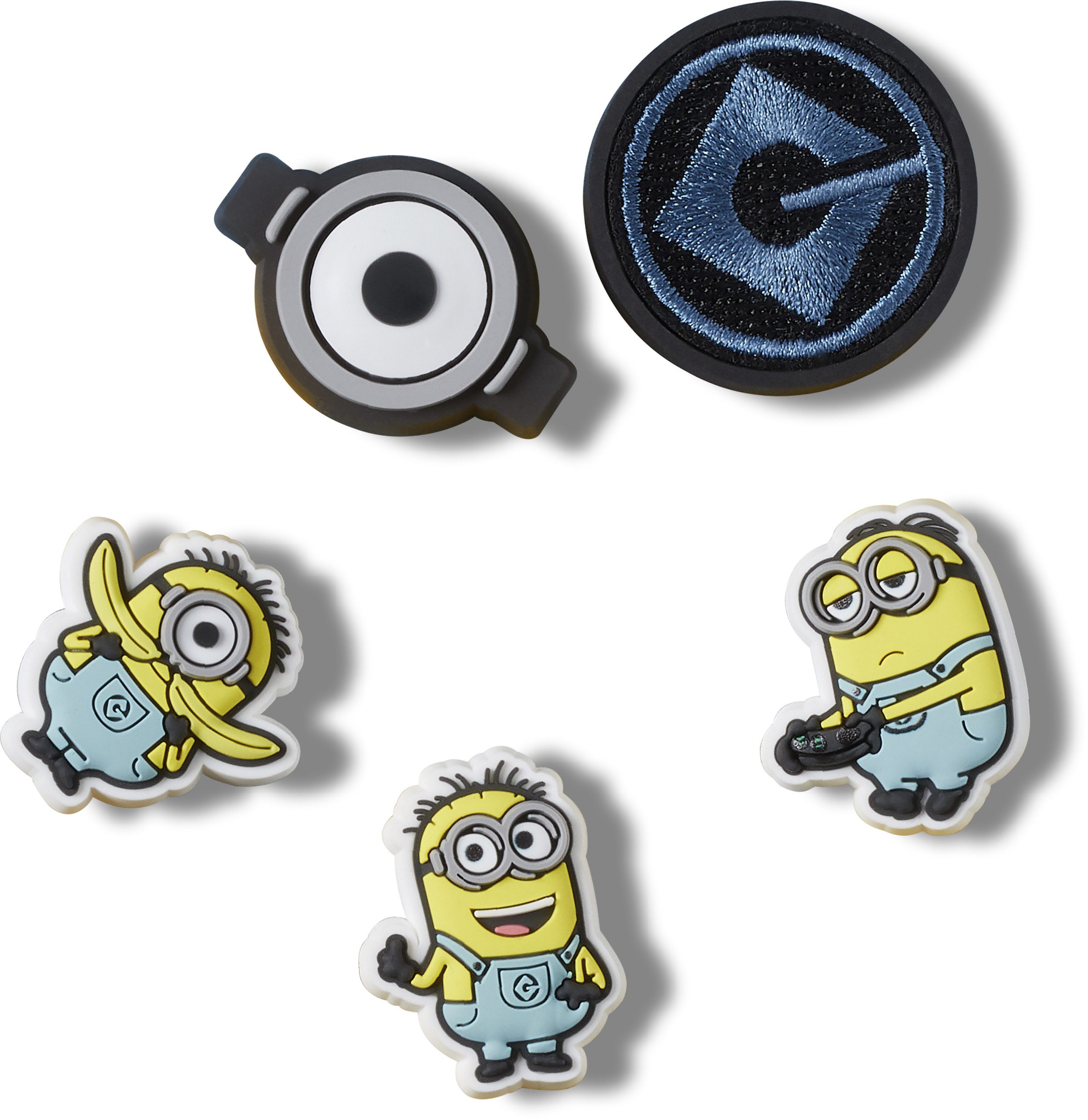 Crocs Schoenbutton Jibbitz™ Minions Charm, speld, set met Minions-motieven (set, 5-delig, Geen speelgoed. Niet geschikt voor kinderen jonger dan 3 jaar)