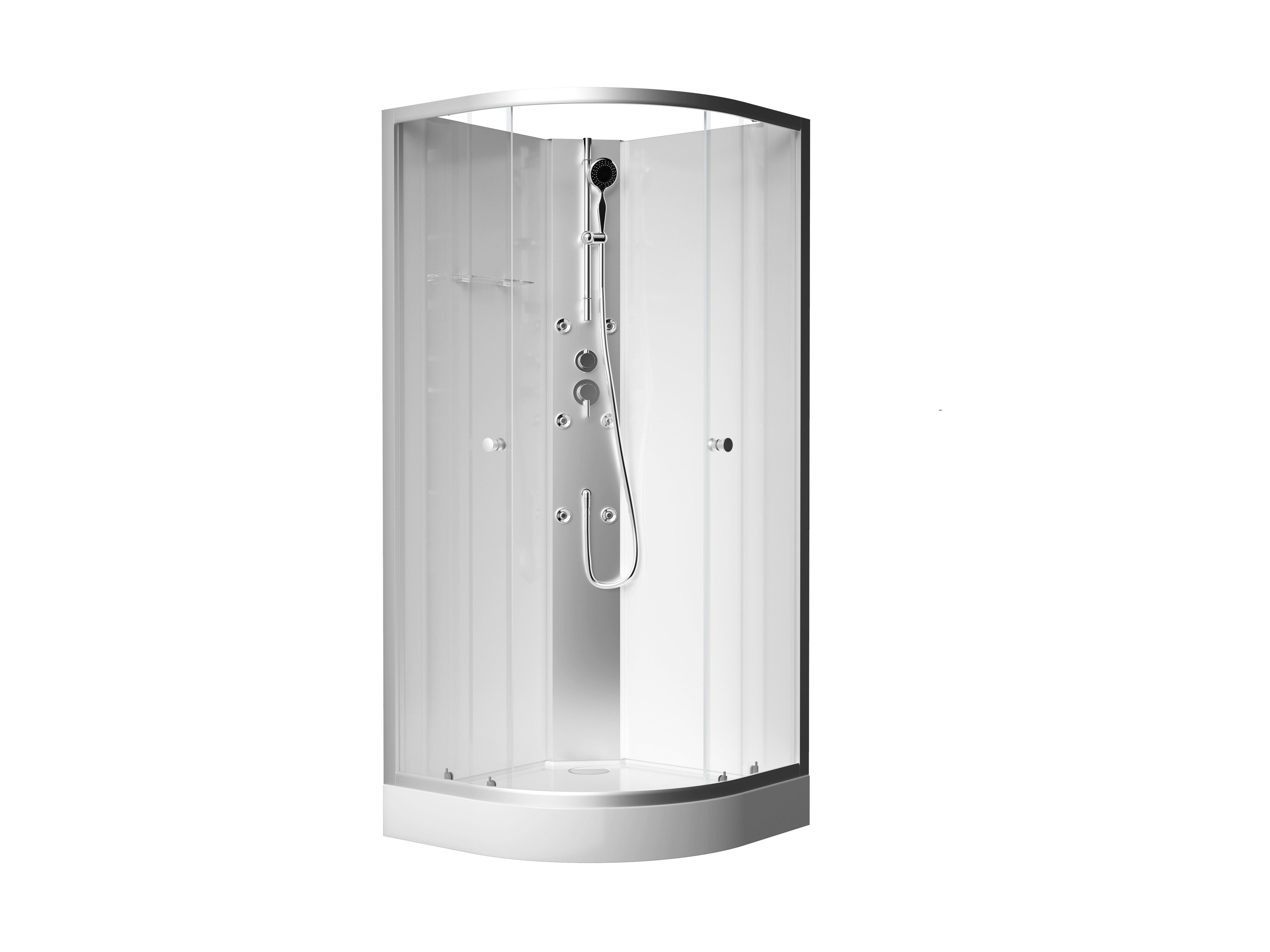 Marwell Complete douche White Oasis inclusief kranen, 90 cm x 90 cm